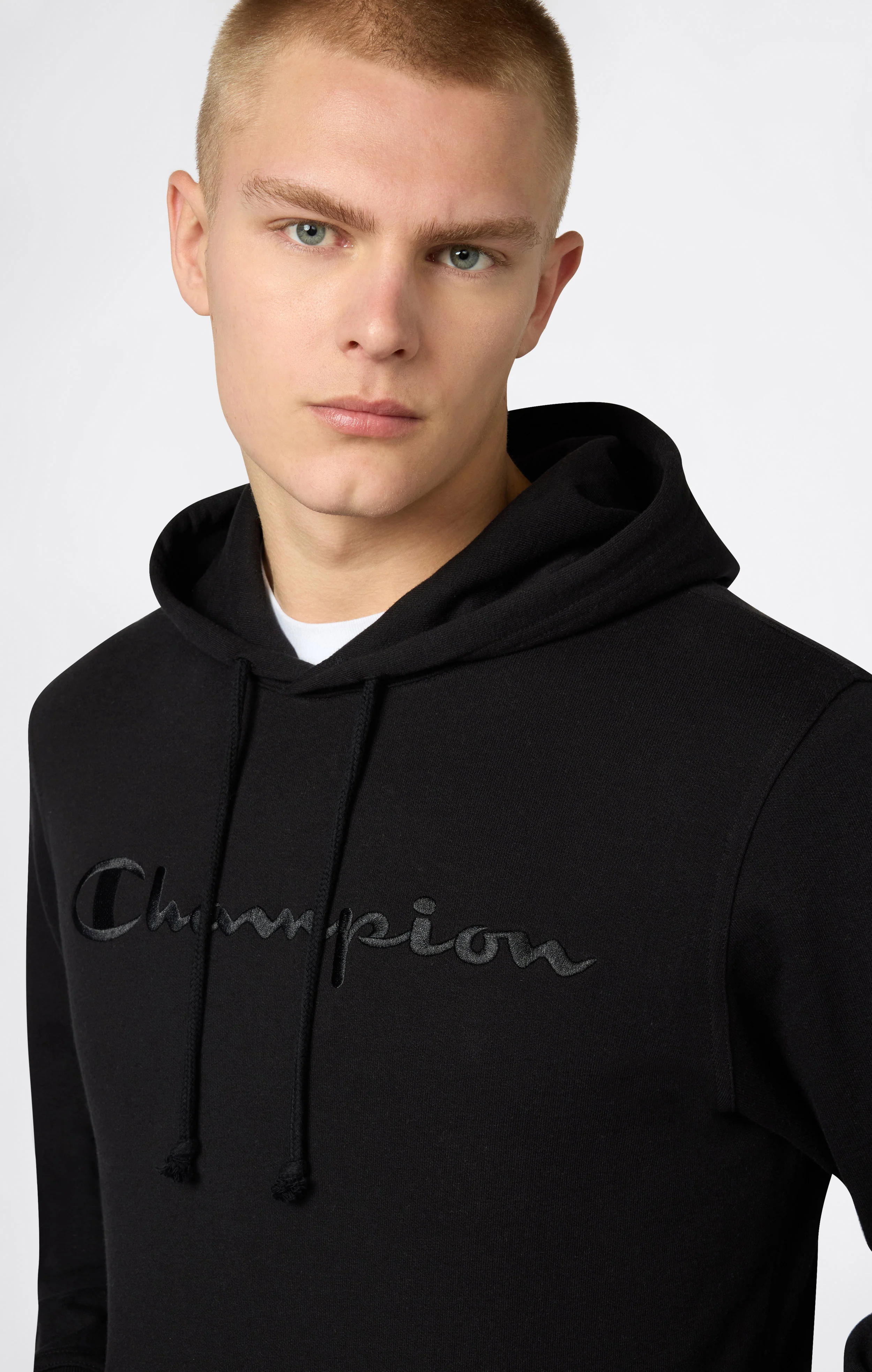 Men's Lightweight Hoodie with Embroidered Logo Icons - Image 3