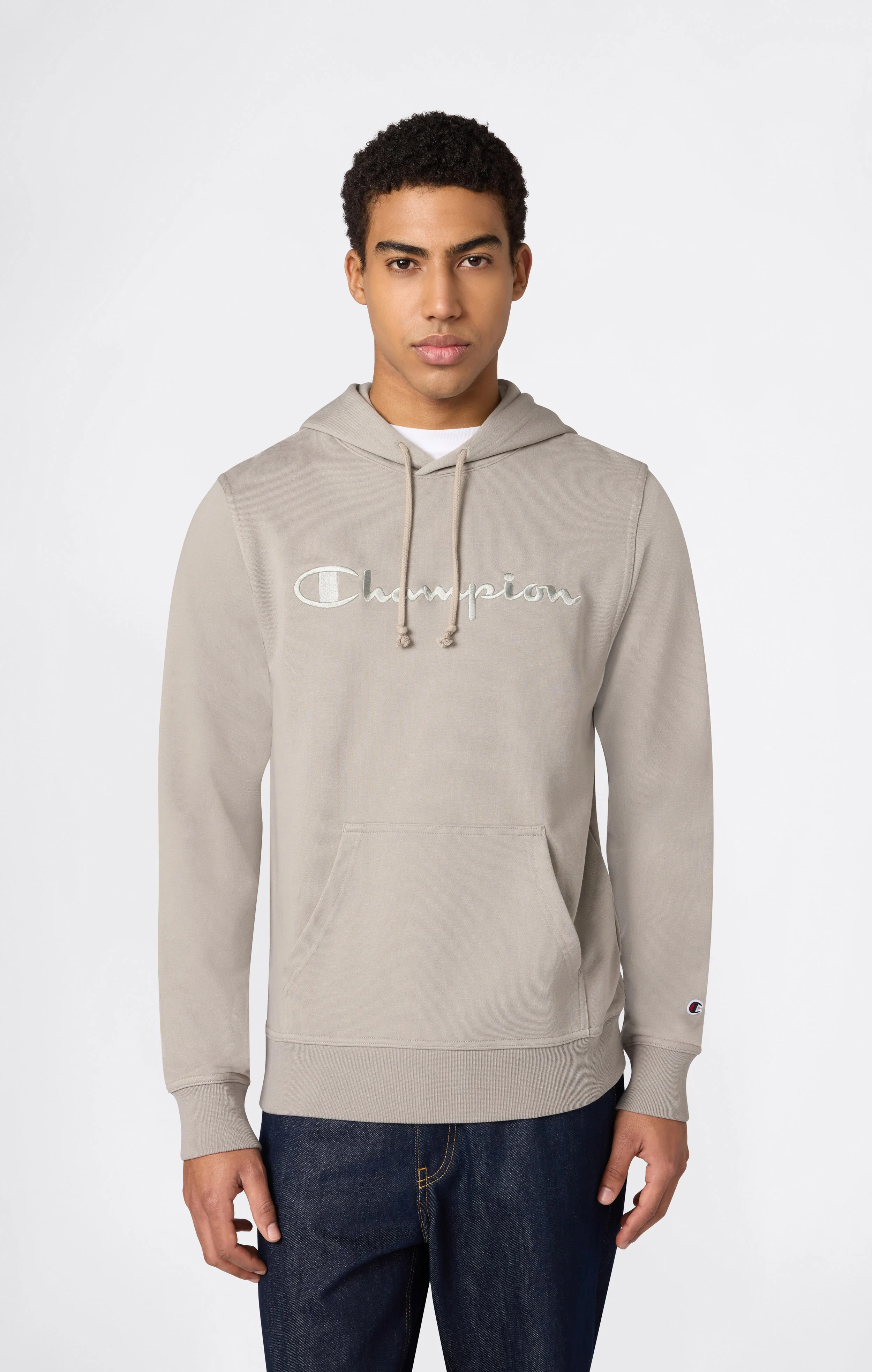 Men's Lightweight Hoodie with Embroidered Logo Icons