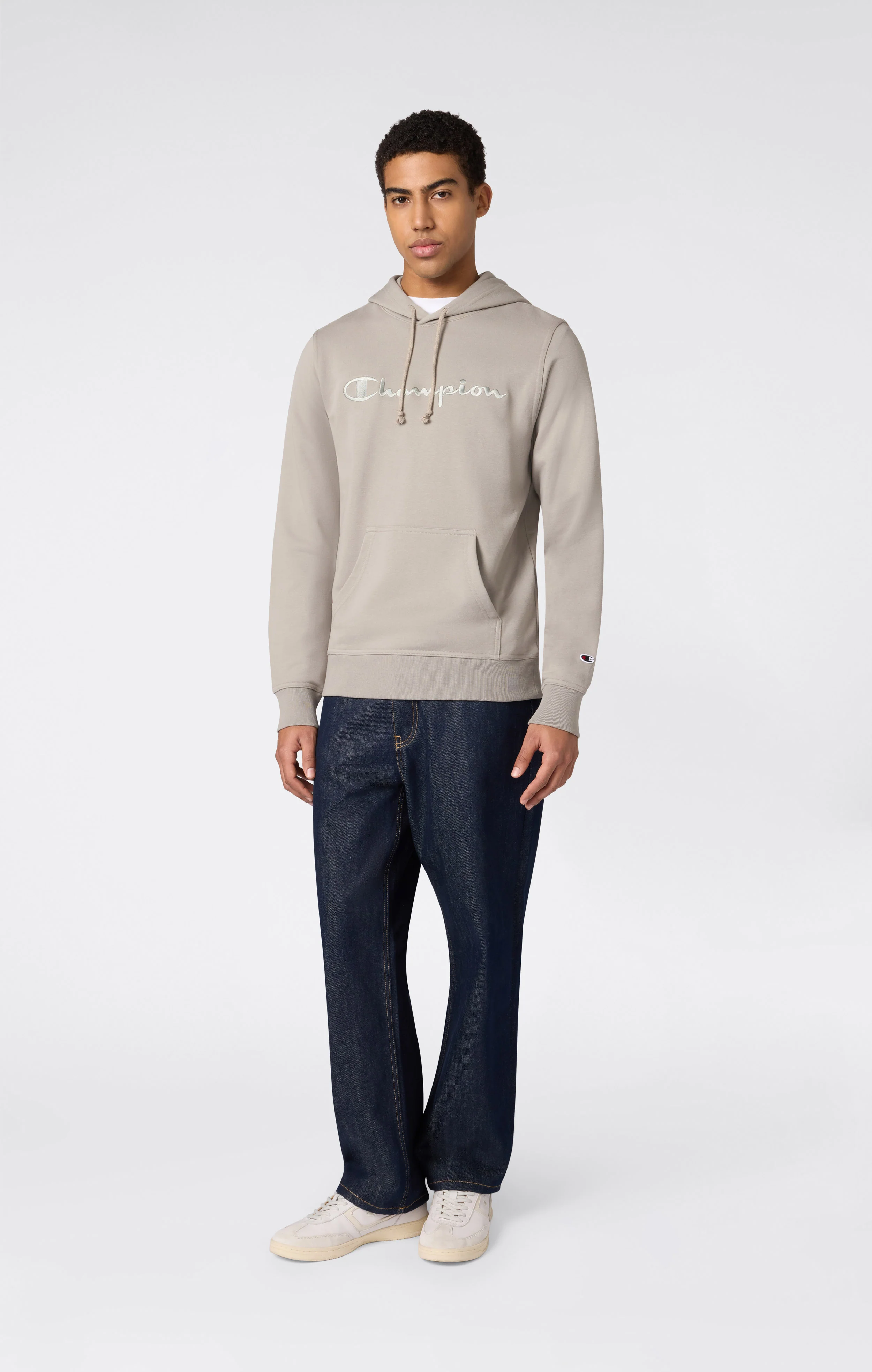 Men's Lightweight Hoodie with Embroidered Logo Icons - Image 2