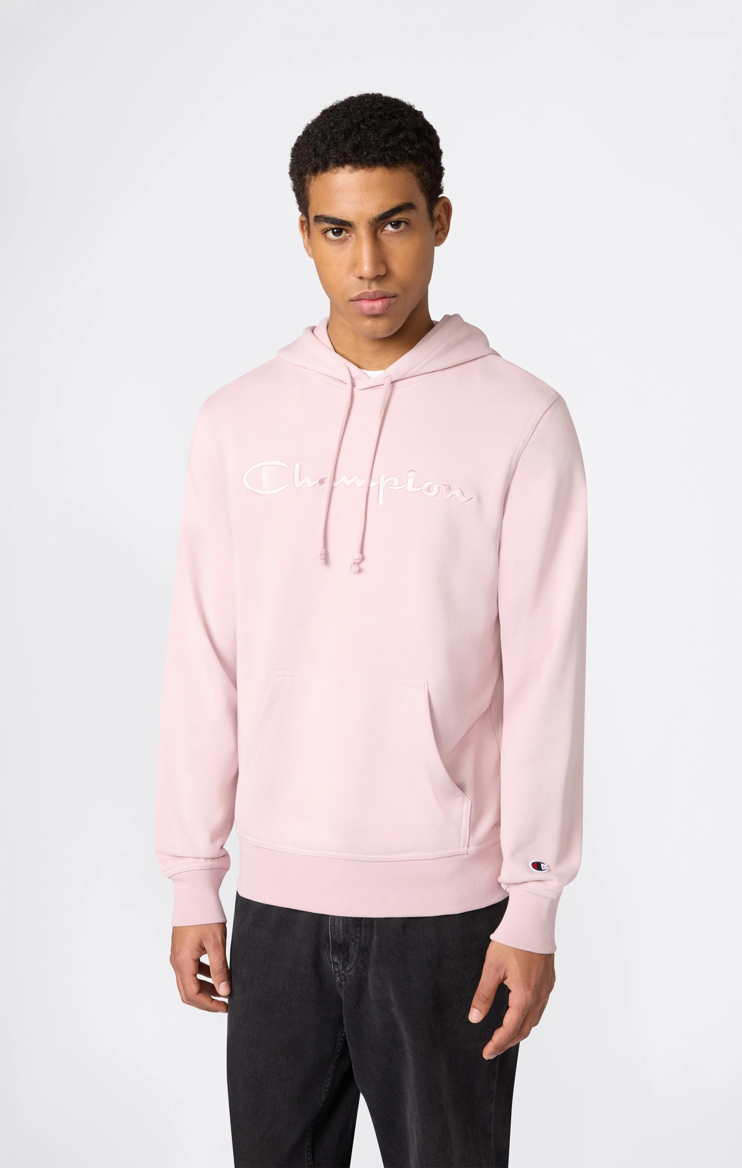 Men's Lightweight Hoodie with Embroidered Logo Icons