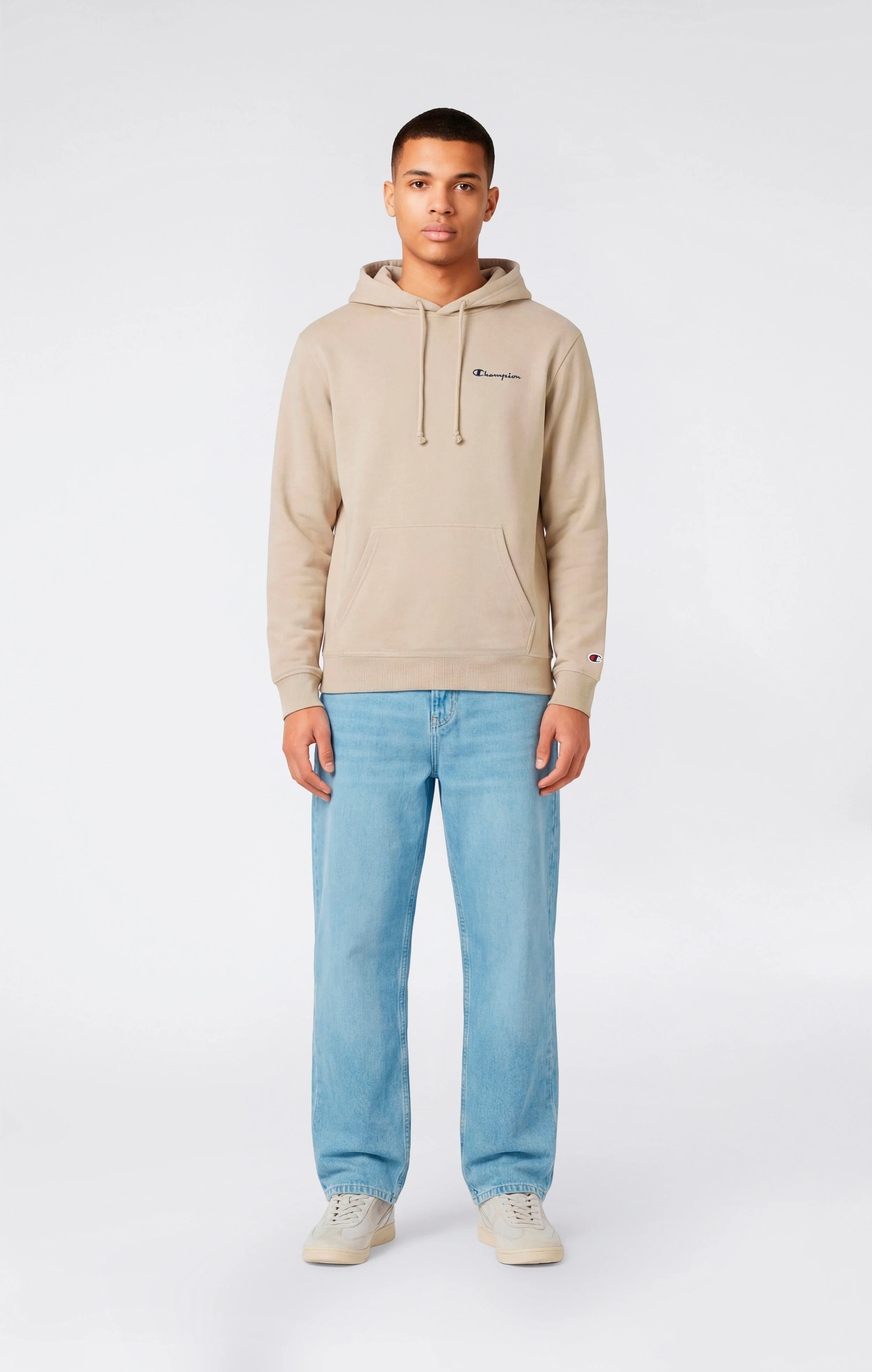 Men’s Lightweight Hoodie with Small Embroidered Logo Icons - Image 2