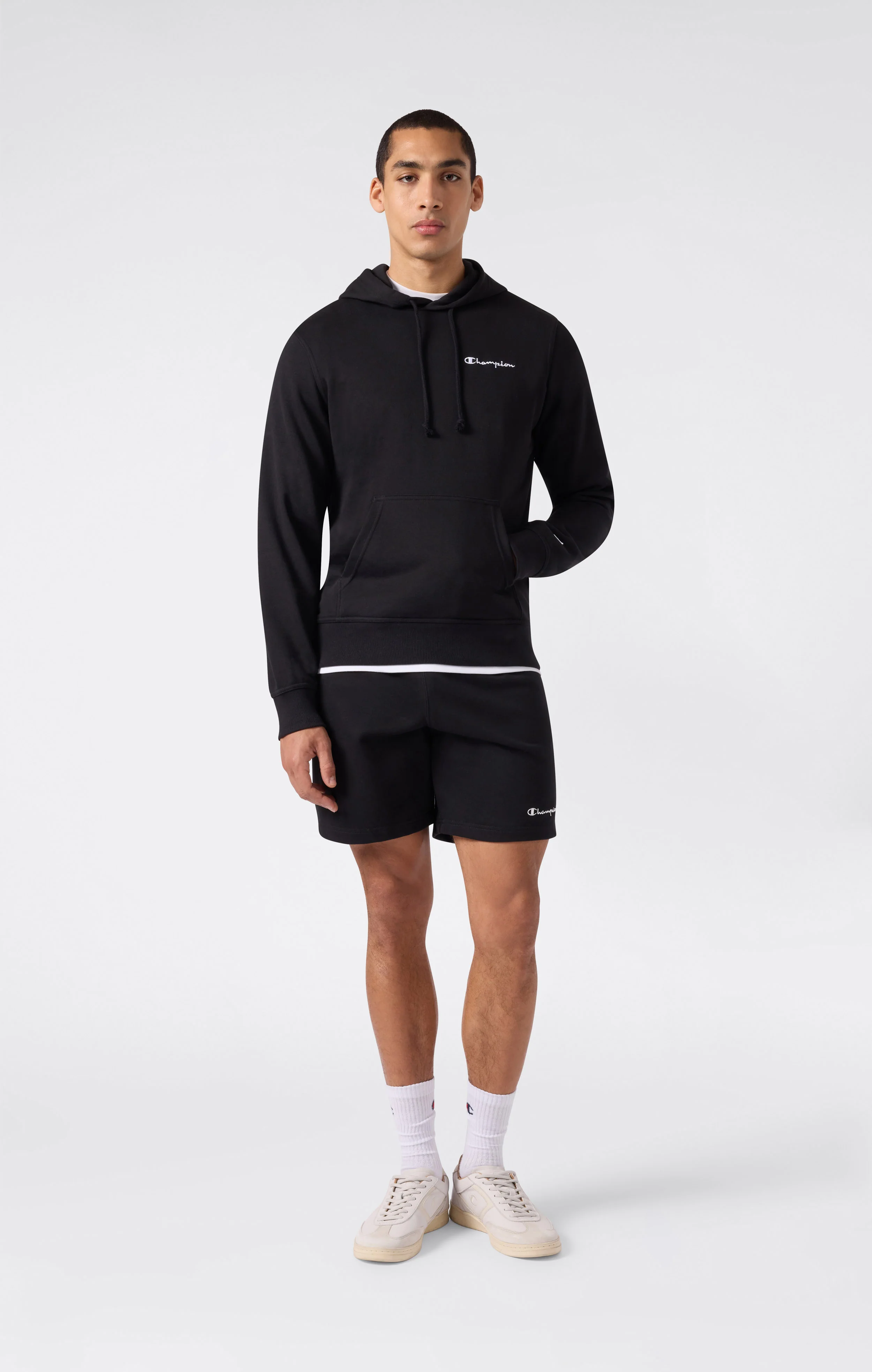 Men’s Lightweight Hoodie with Small Embroidered Logo Icons - Image 2