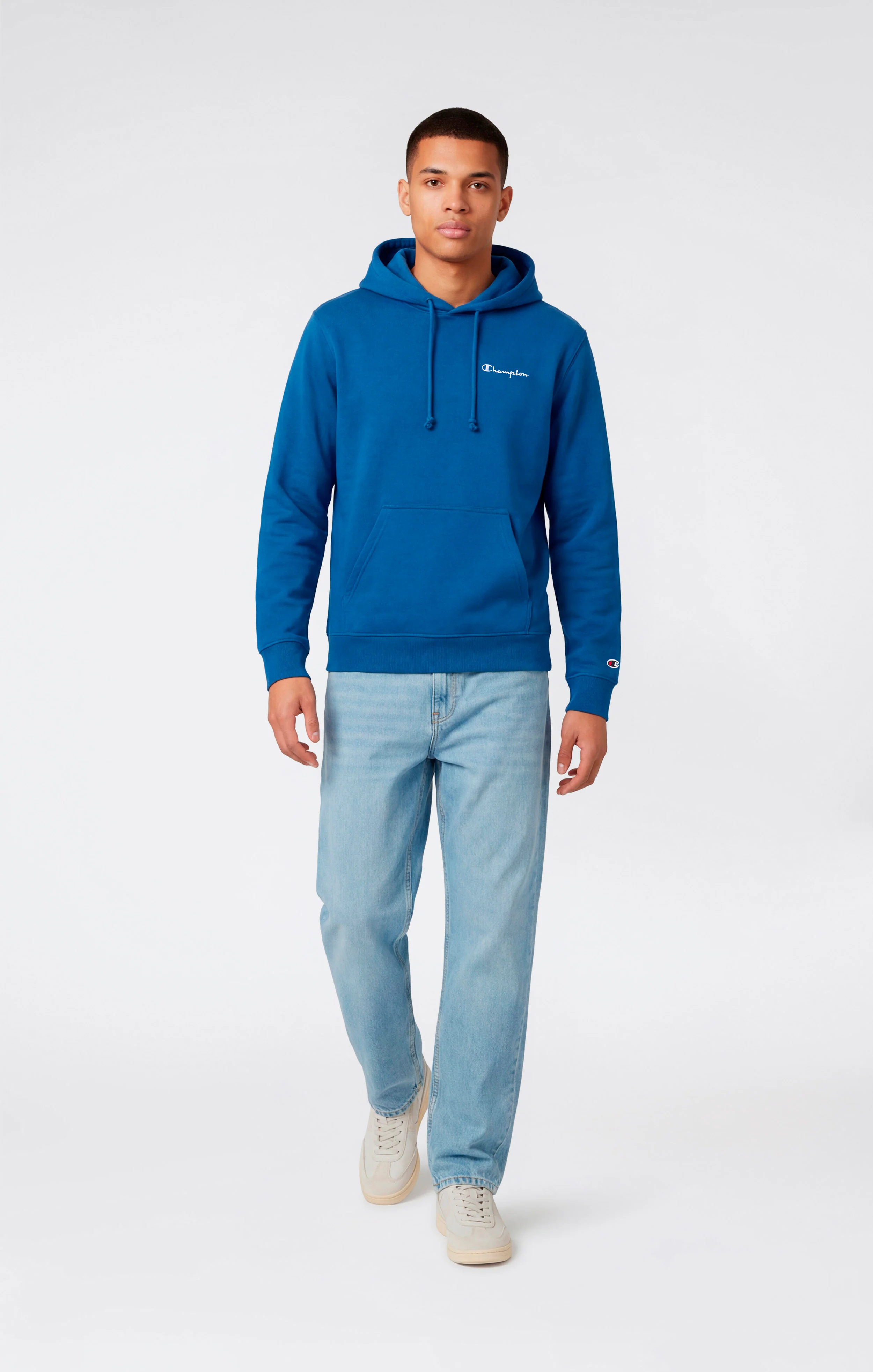 Men’s Lightweight Hoodie with Small Embroidered Logo Icons - Image 2