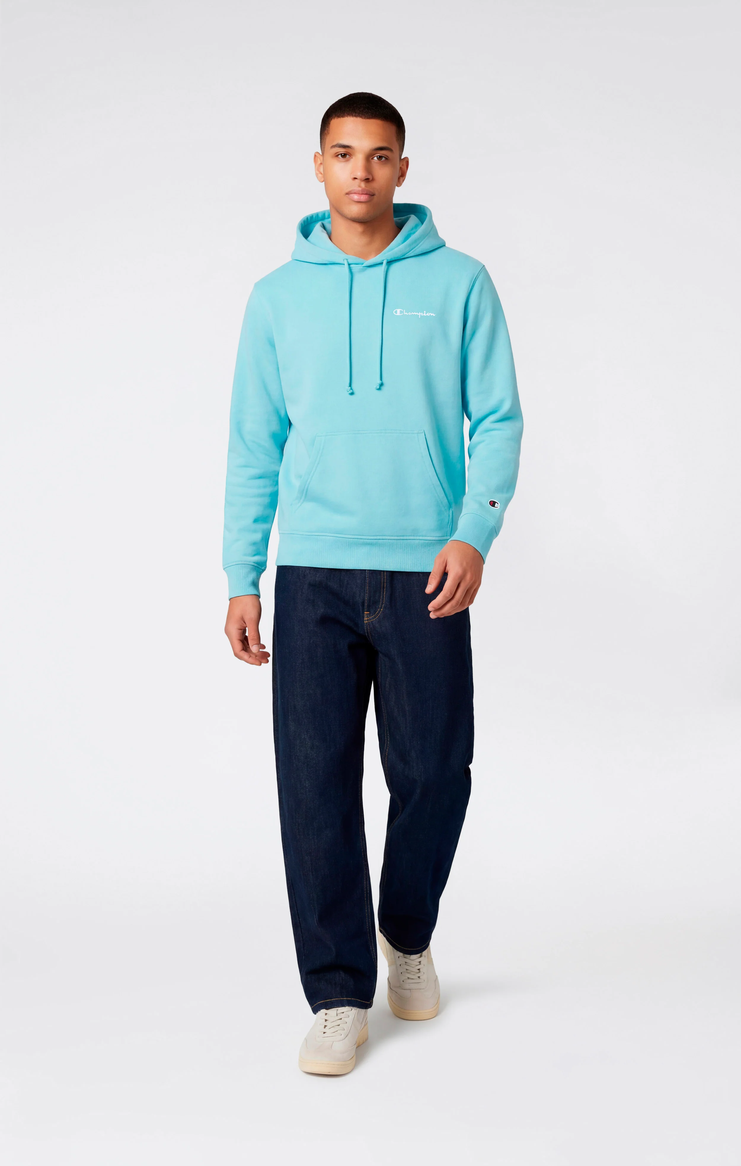 Men’s Lightweight Hoodie with Small Embroidered Logo Icons - Image 2