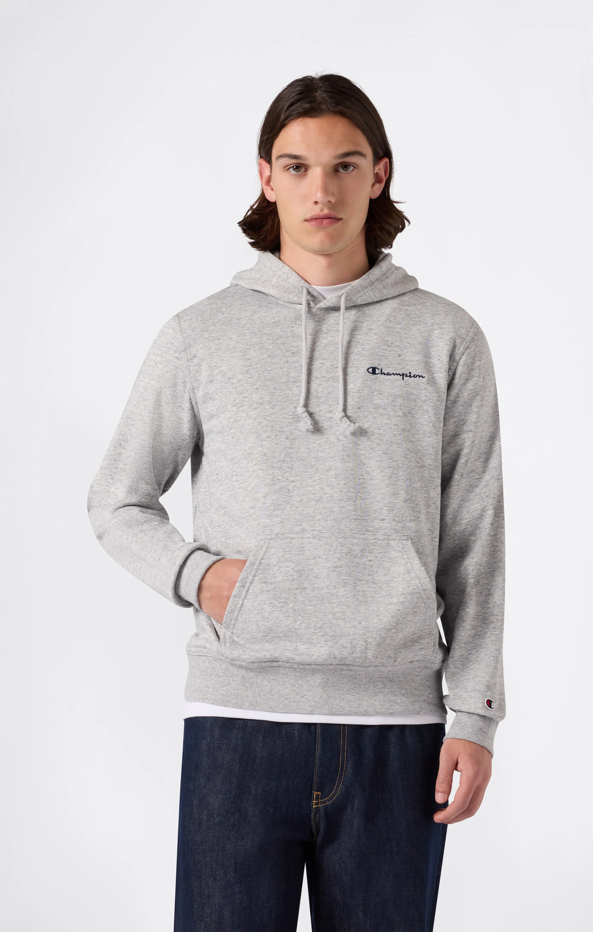 Men’s Lightweight Hoodie with Small Embroidered Logo Icons