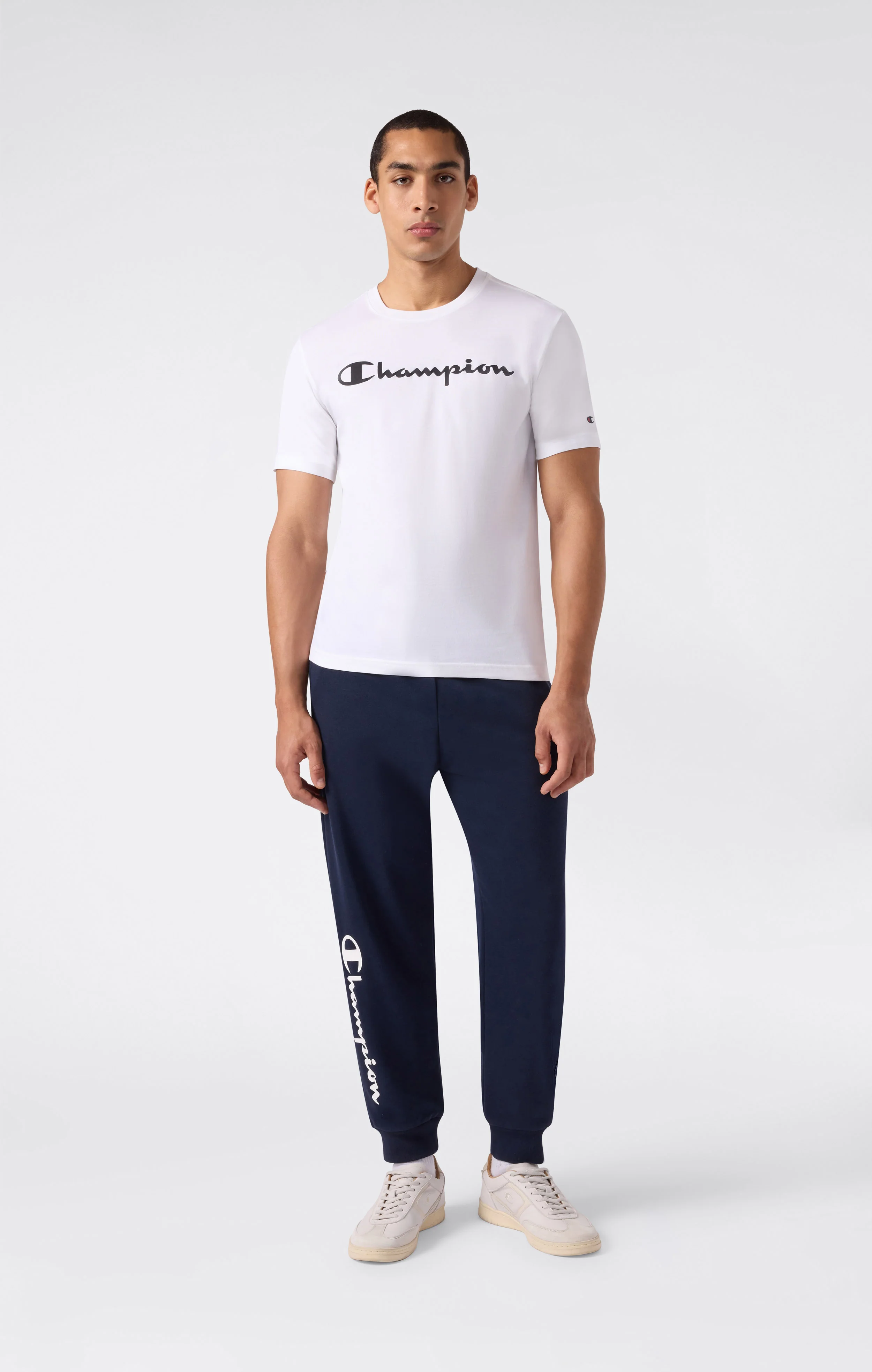 Men’s Lightweight Jogger Pants with Rib Cuffs and Maxi Printed Logo - Image 2