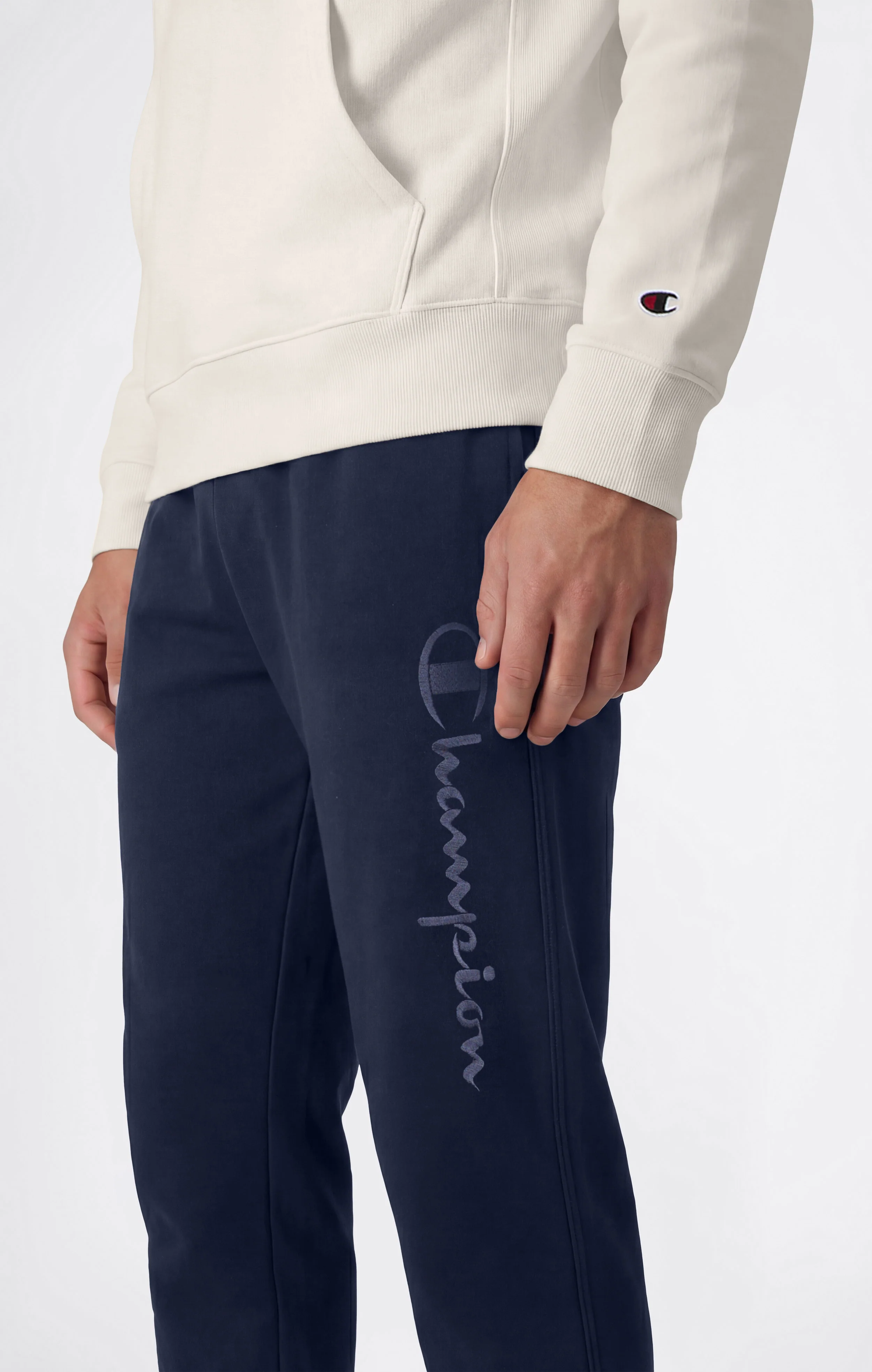 Men’s Lightweight Pants with Elastic Cuffs and Tonal Maxi Embroidered Logo Icons - Image 4