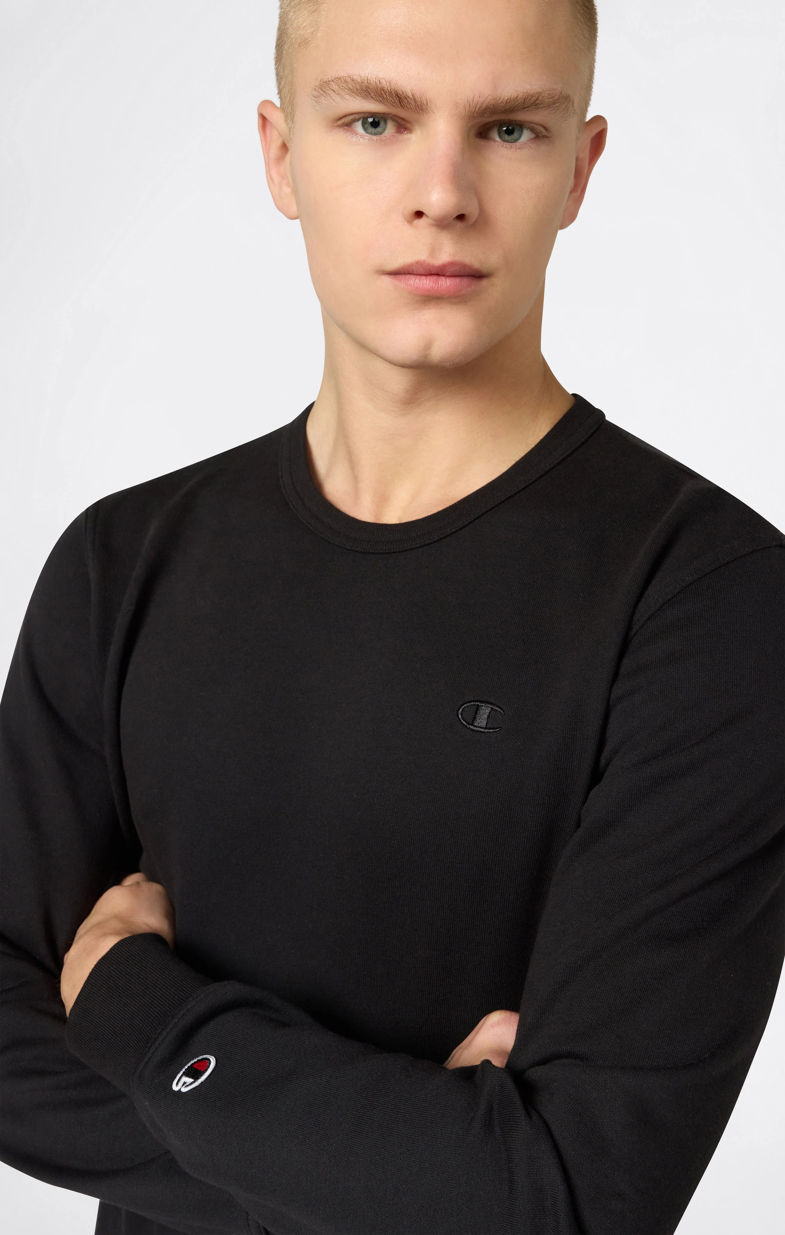 Men's Lightweight Sweatshirt with Tone-on-Tone Embroidered Logo - Image 3