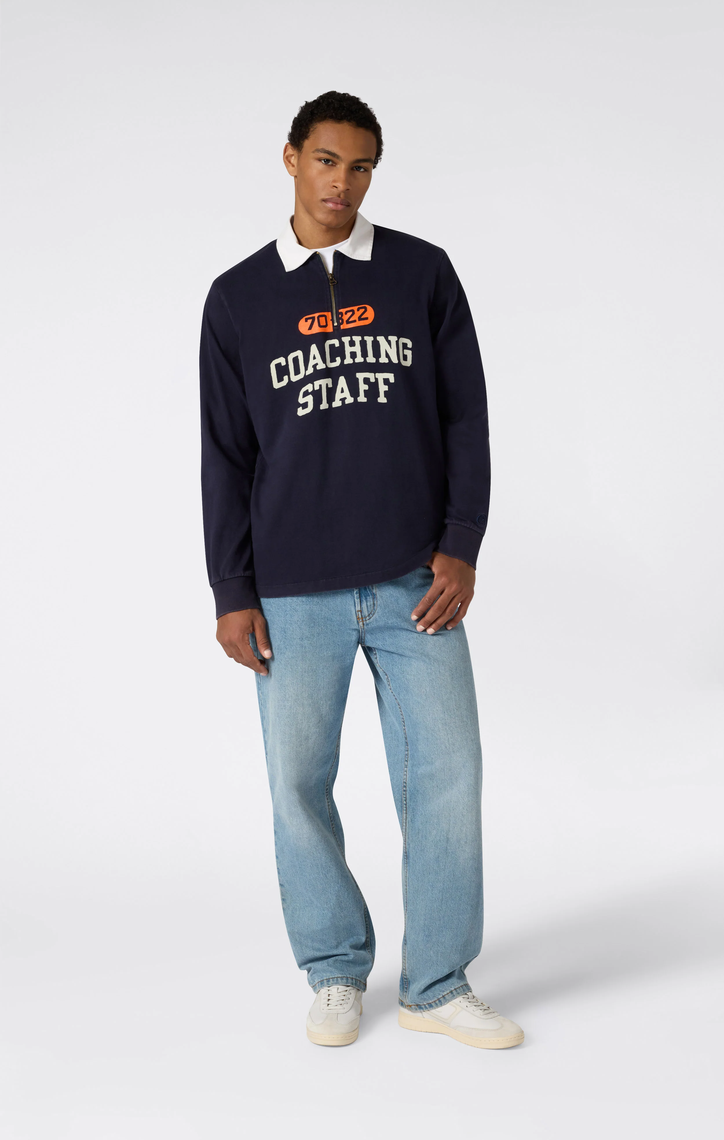 Men’s Long Sleeve Half Zip Polo Shirt Time Capsule - Image 4