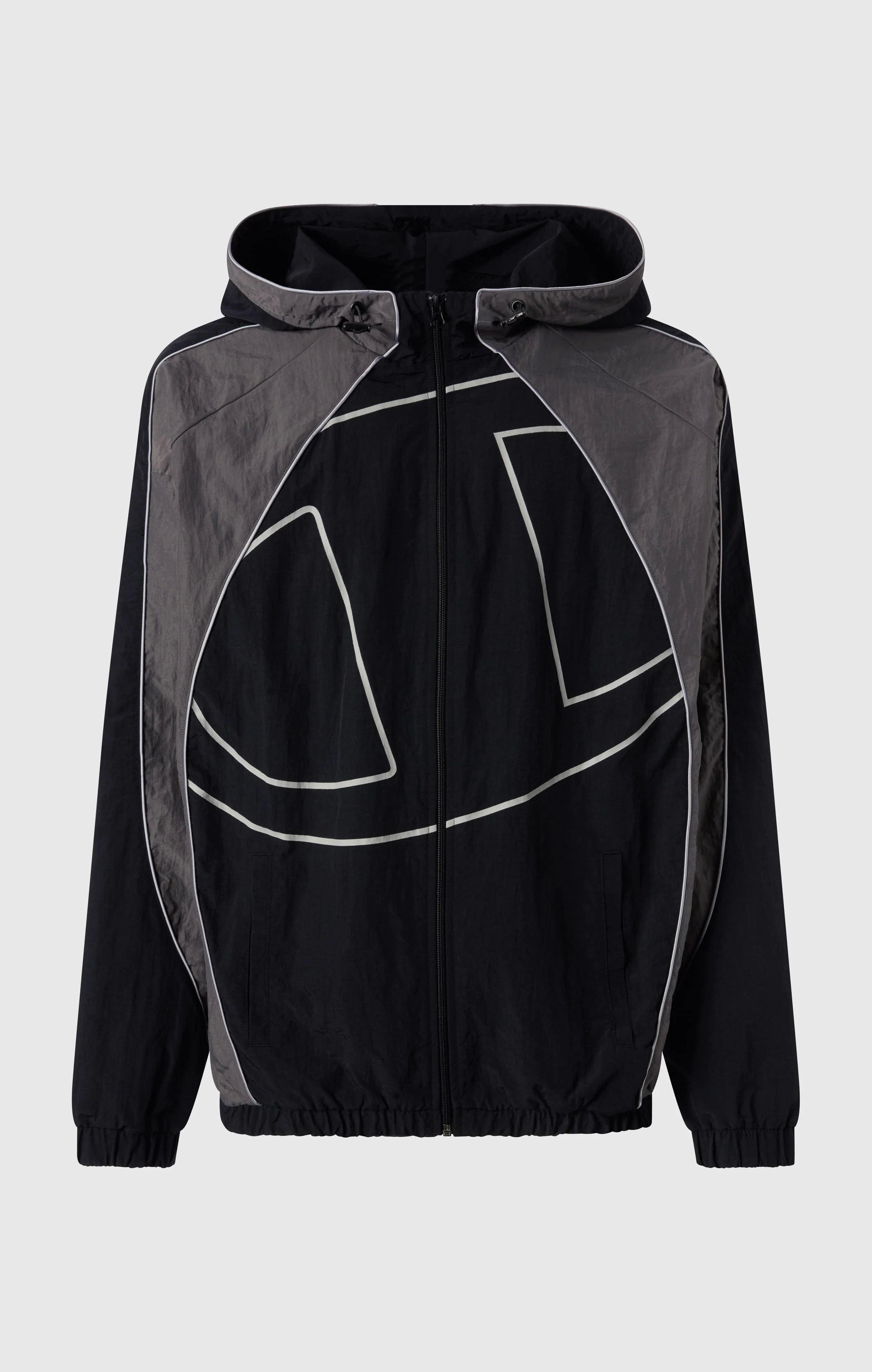 Men’s Woven Nylon Full-Zip Hooded Track Top Loose Fit - Image 6