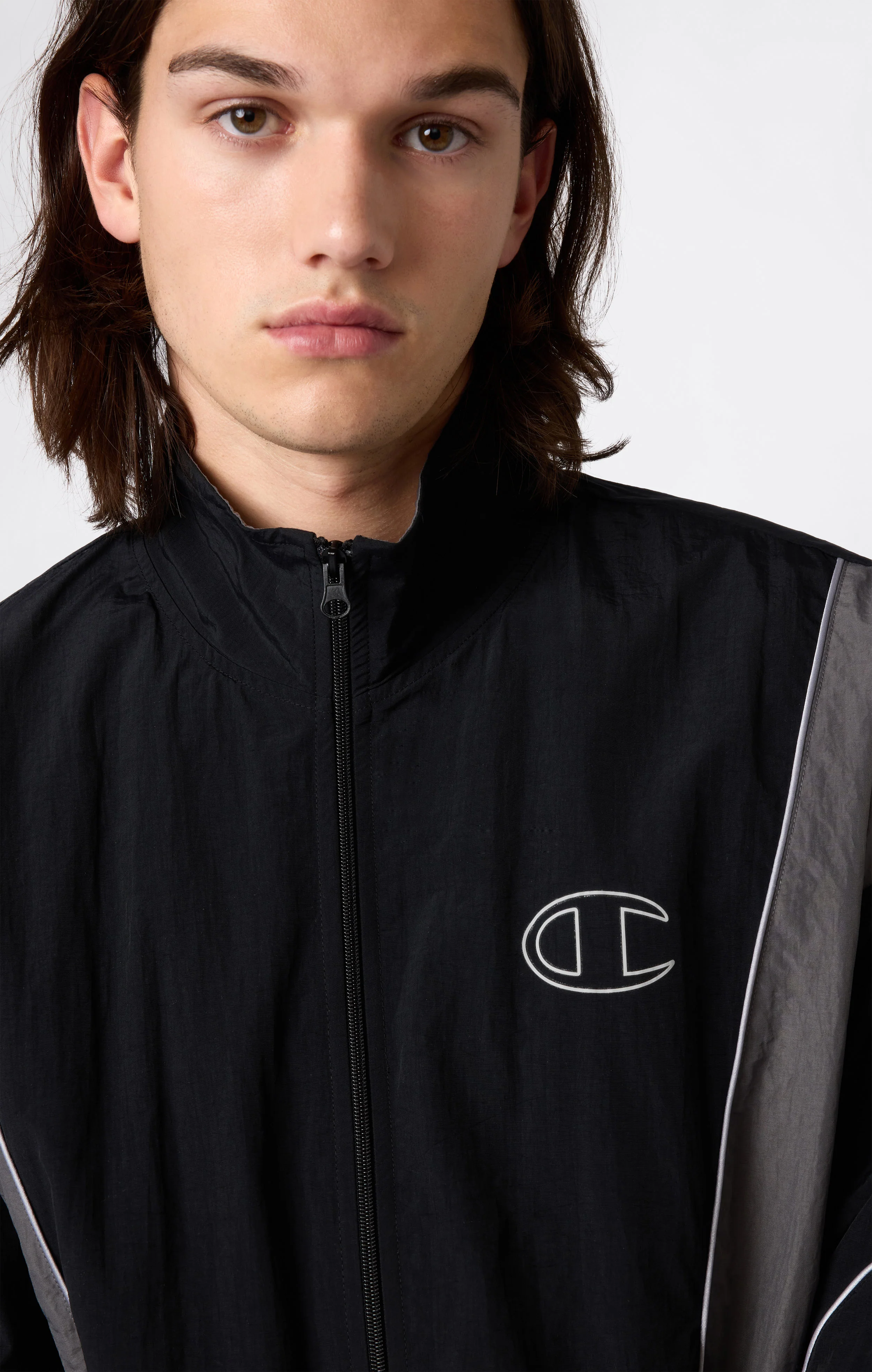 Men’s Woven Nylon Full-Zip Track Top Loose Fit - Image 2