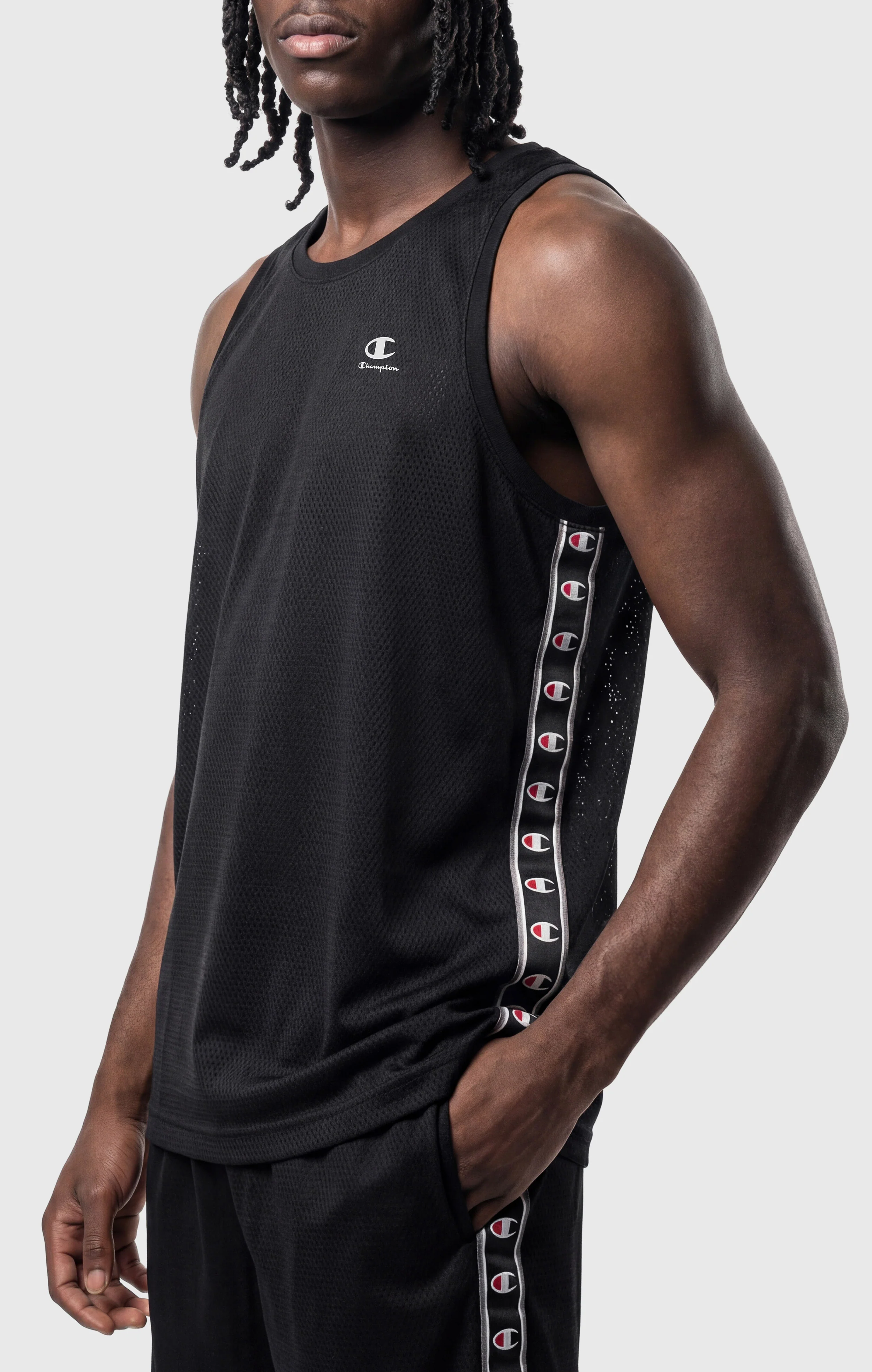 Men’s Mesh Tape Logo Tank Top - Image 4