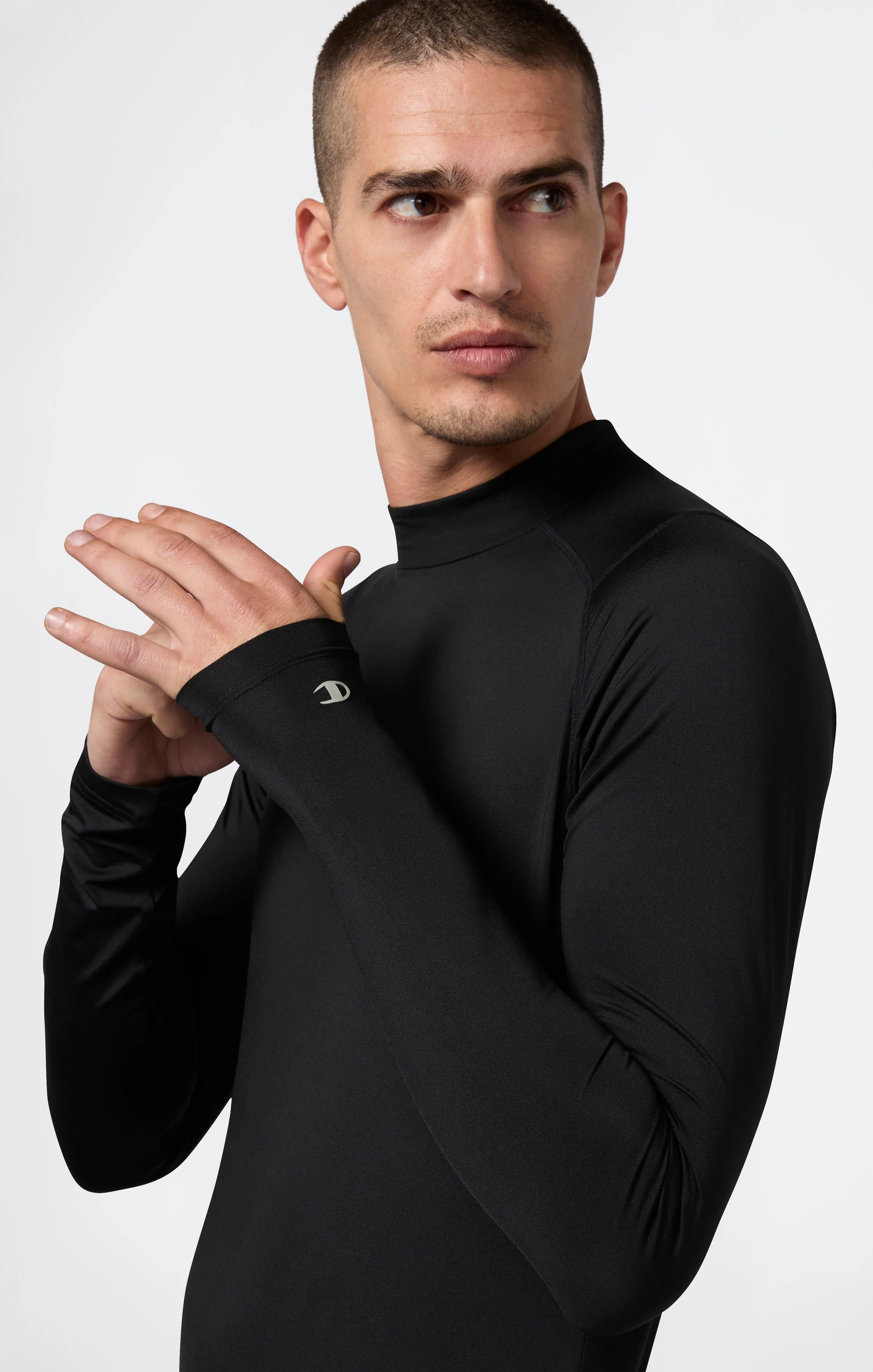 Men’s Quick Dry Mock Neck Long Sleeve T-Shirt - Image 4
