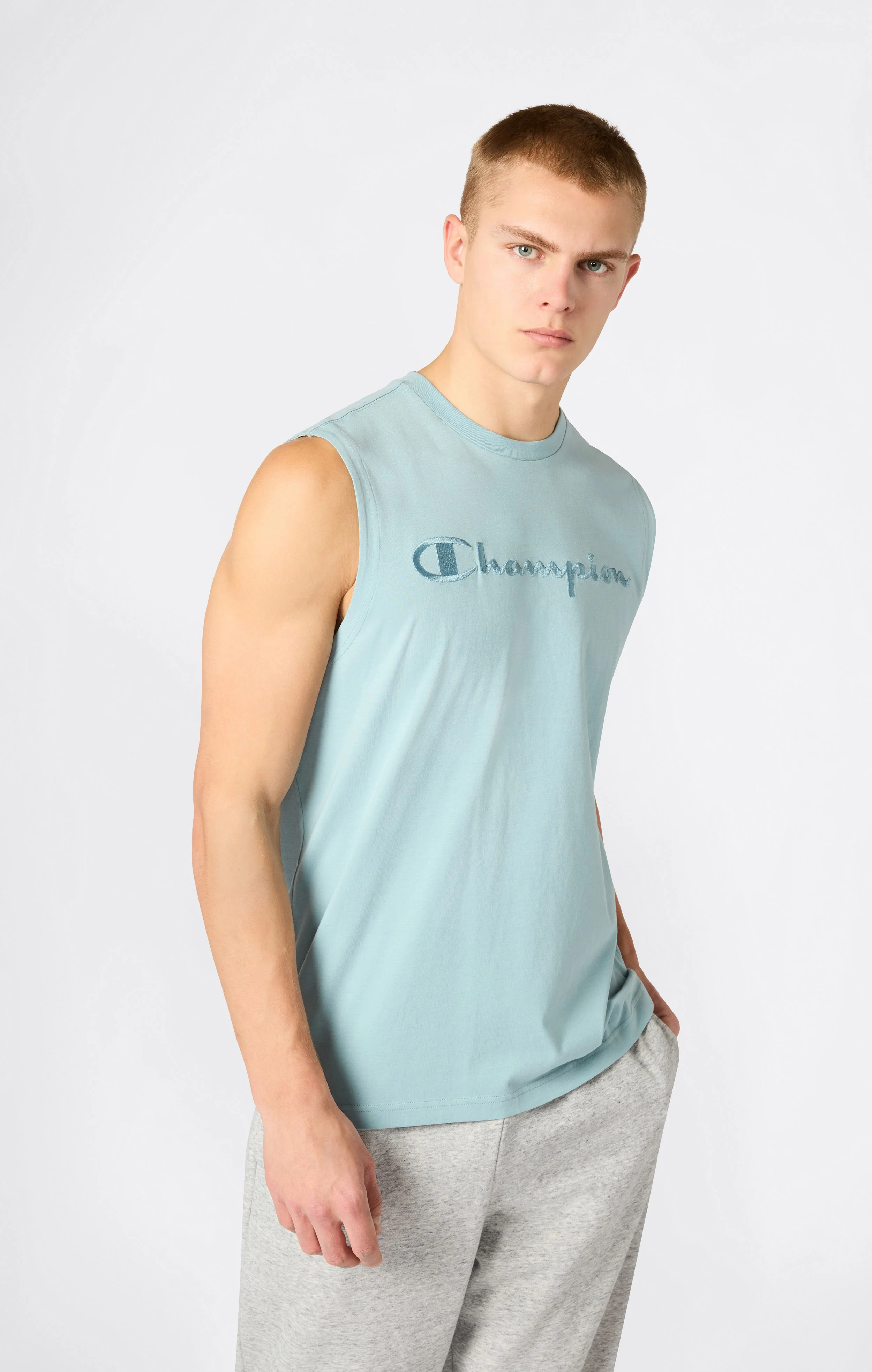 Men’s Tank Top with Maxi Embroidery Logo Icons