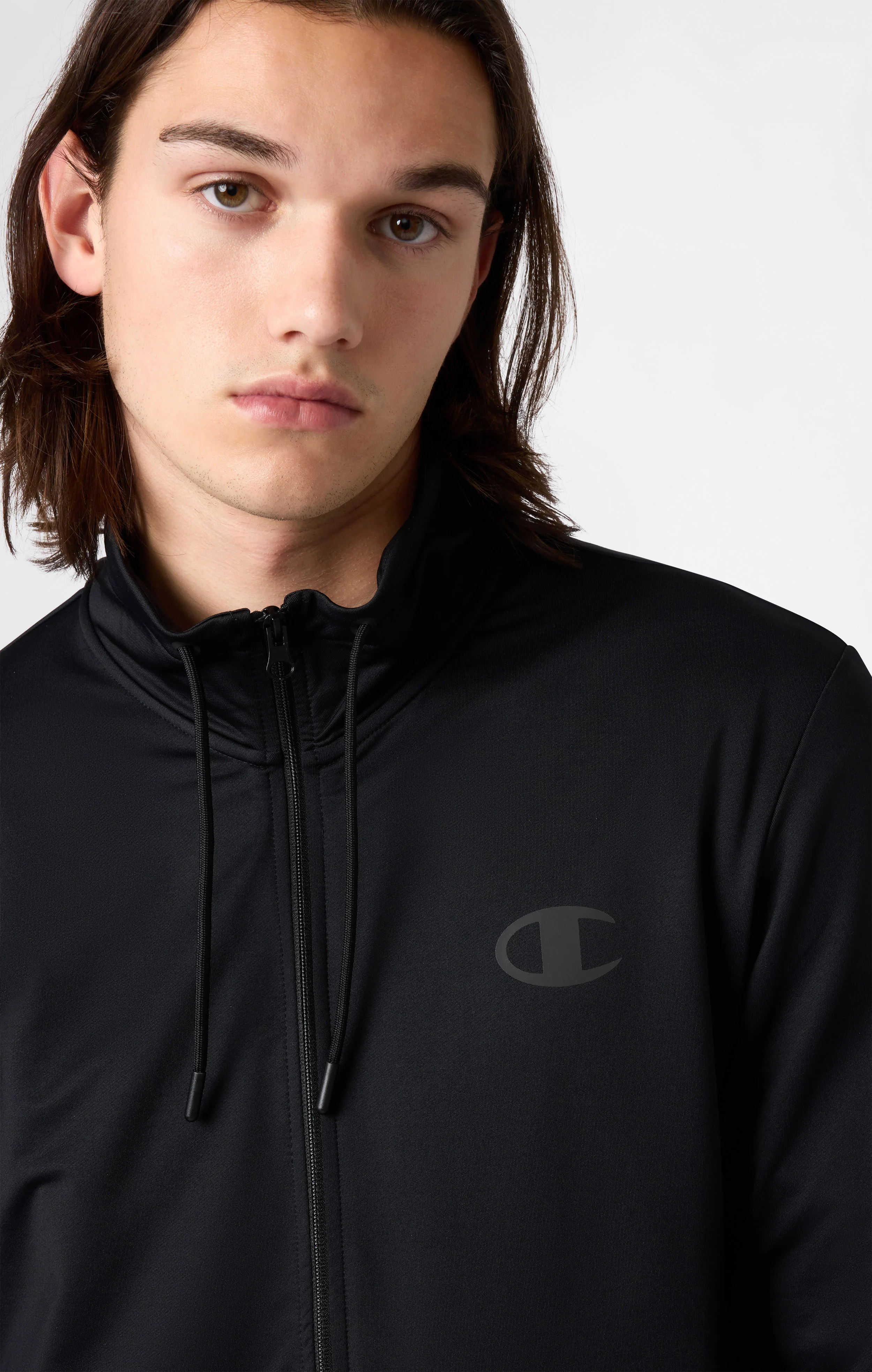 Men's Slim Fit Full-Zip Stretch Poly Hoodie - Image 2