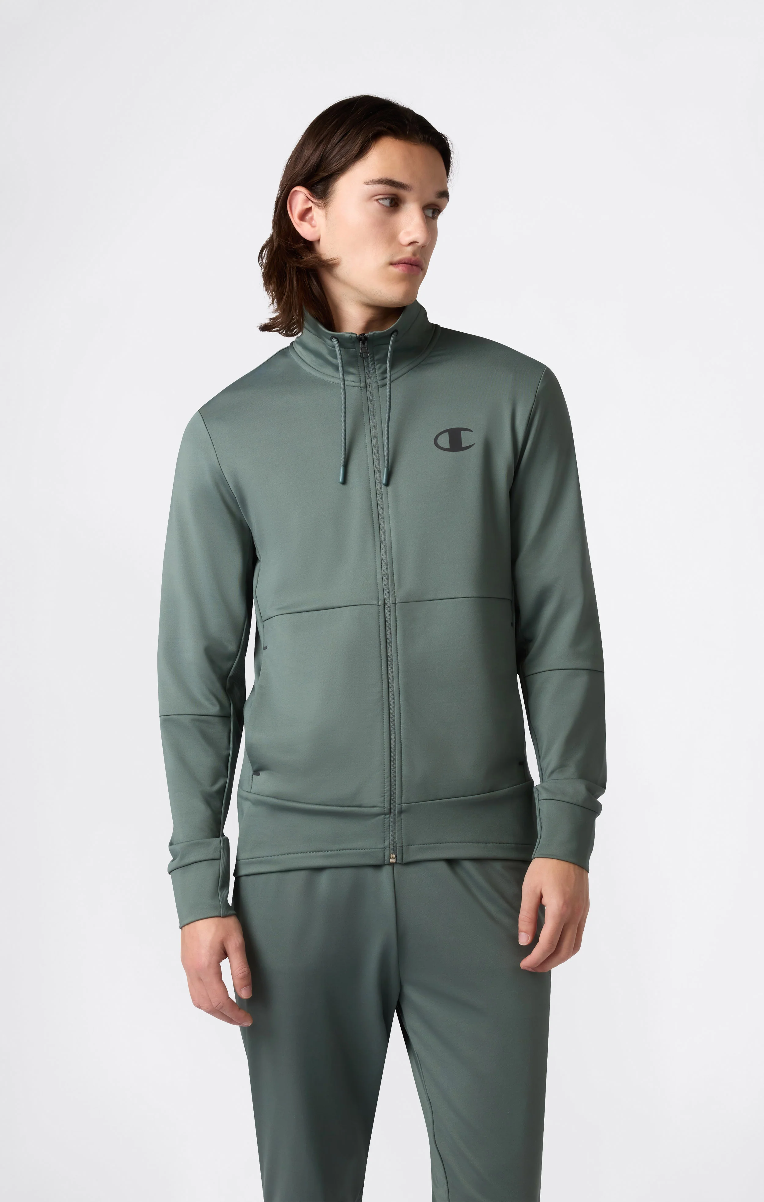 Men's Slim Fit Full-Zip Stretch Poly Hoodie