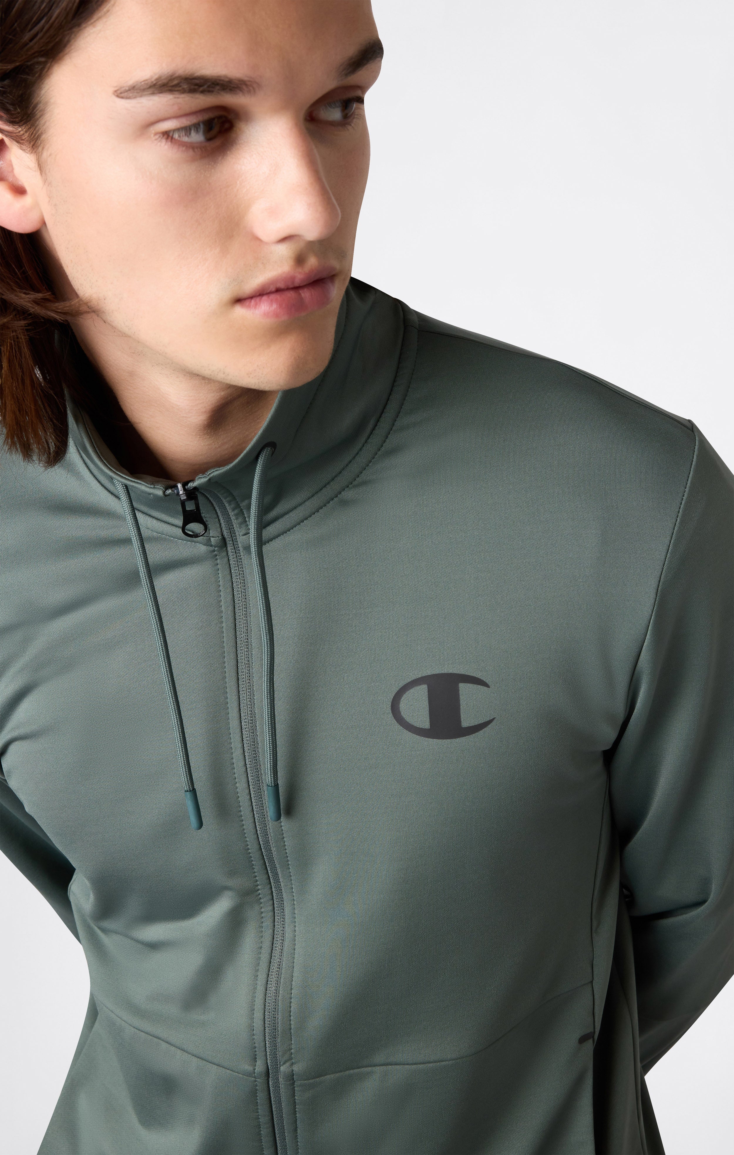 Men's Slim Fit Full-Zip Stretch Poly Hoodie - Image 2