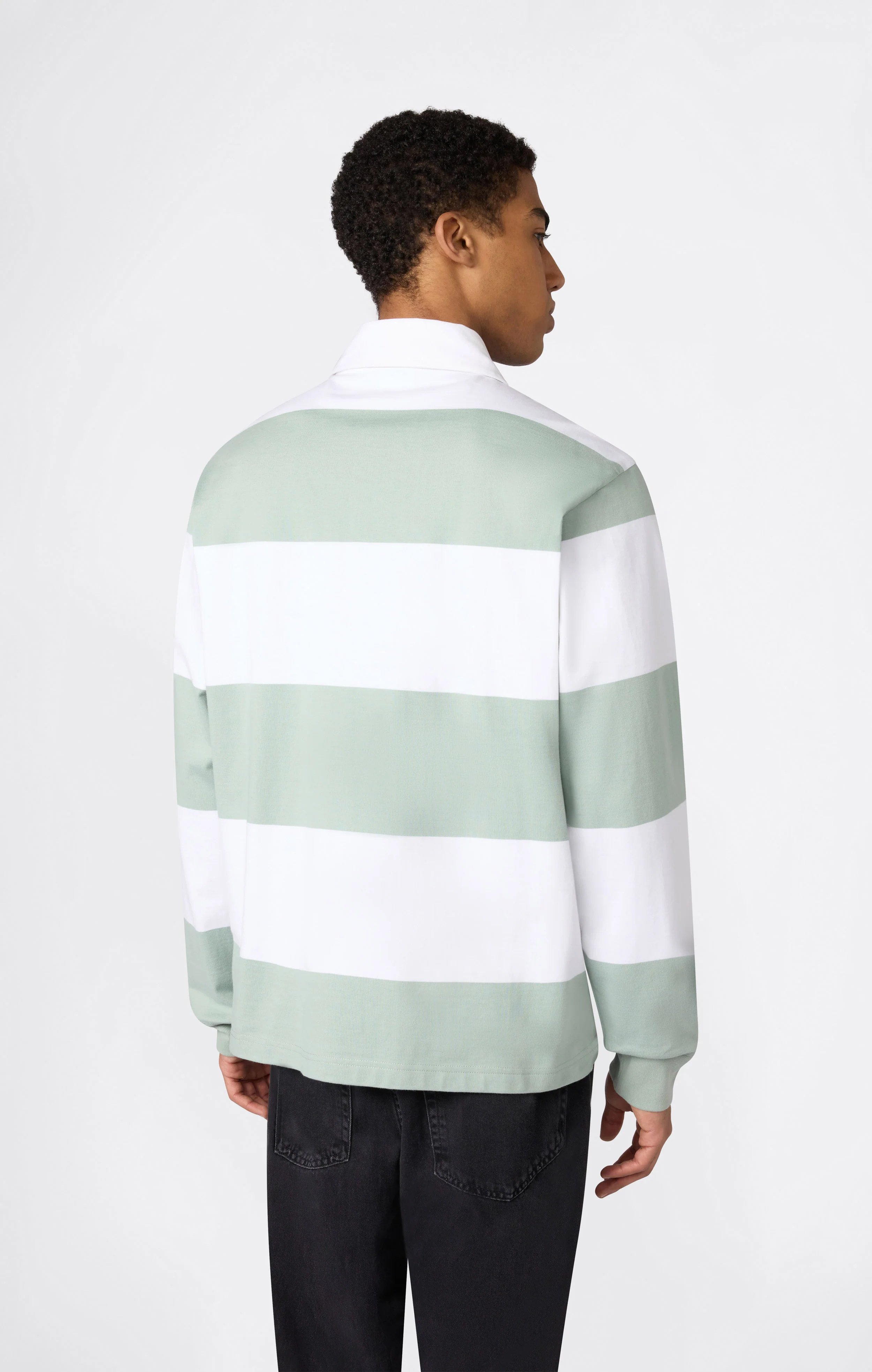 Men’s Striped Heavy Jersey Polo Shirt - Image 4
