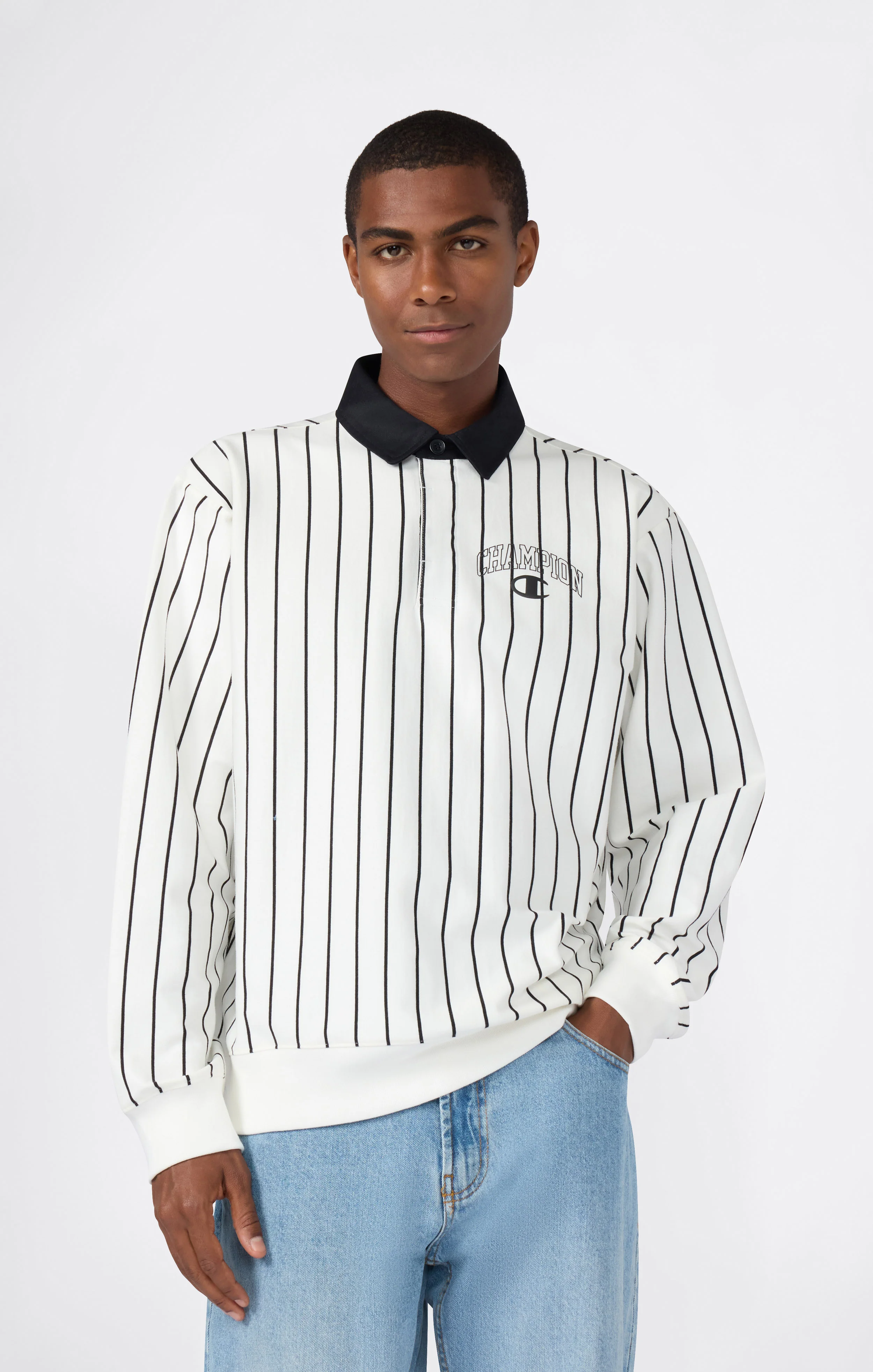 Men’s Striped Polo Street Varsity