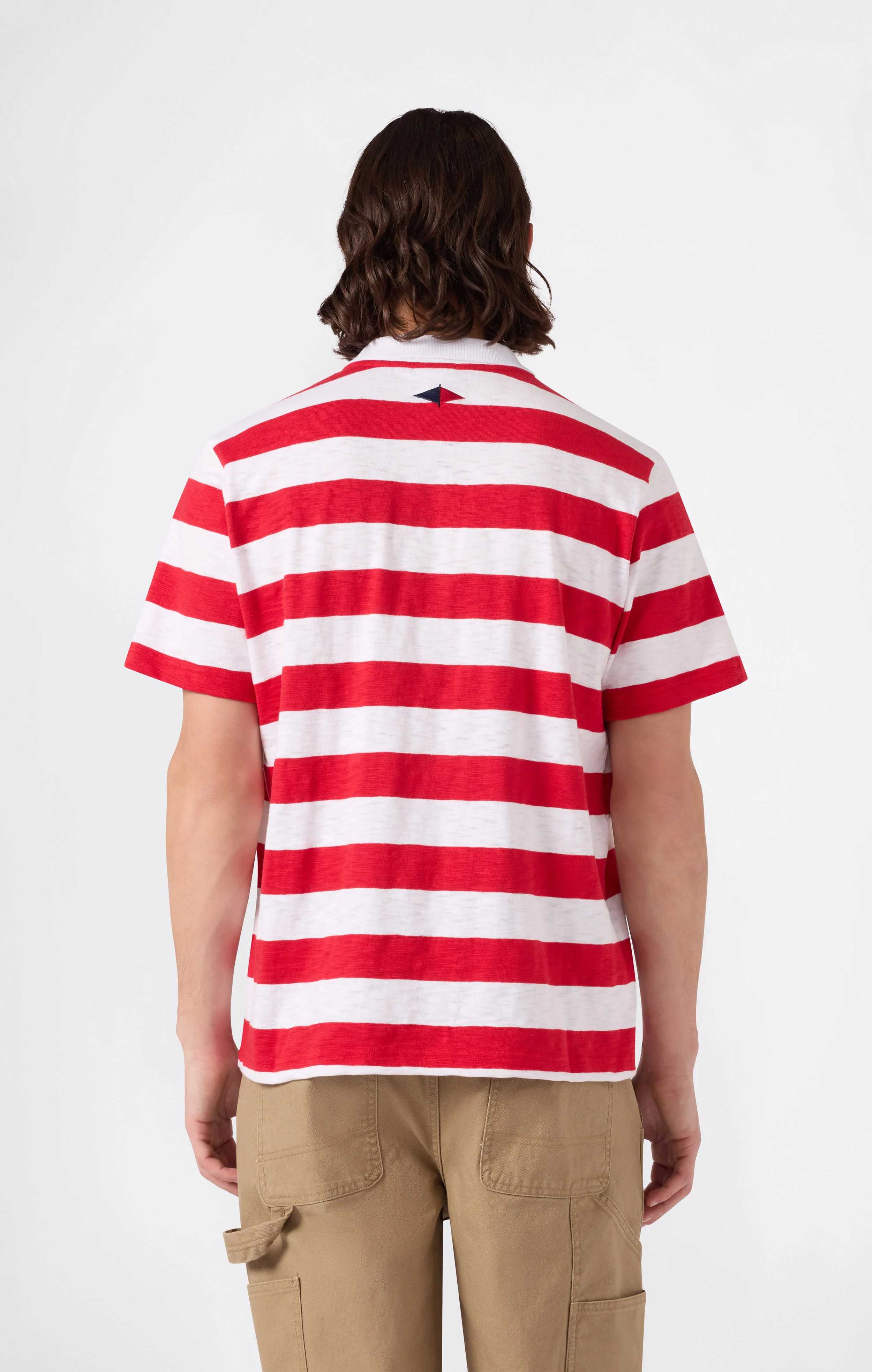 Men’s Striped Polo with Chest Pocket - Image 3