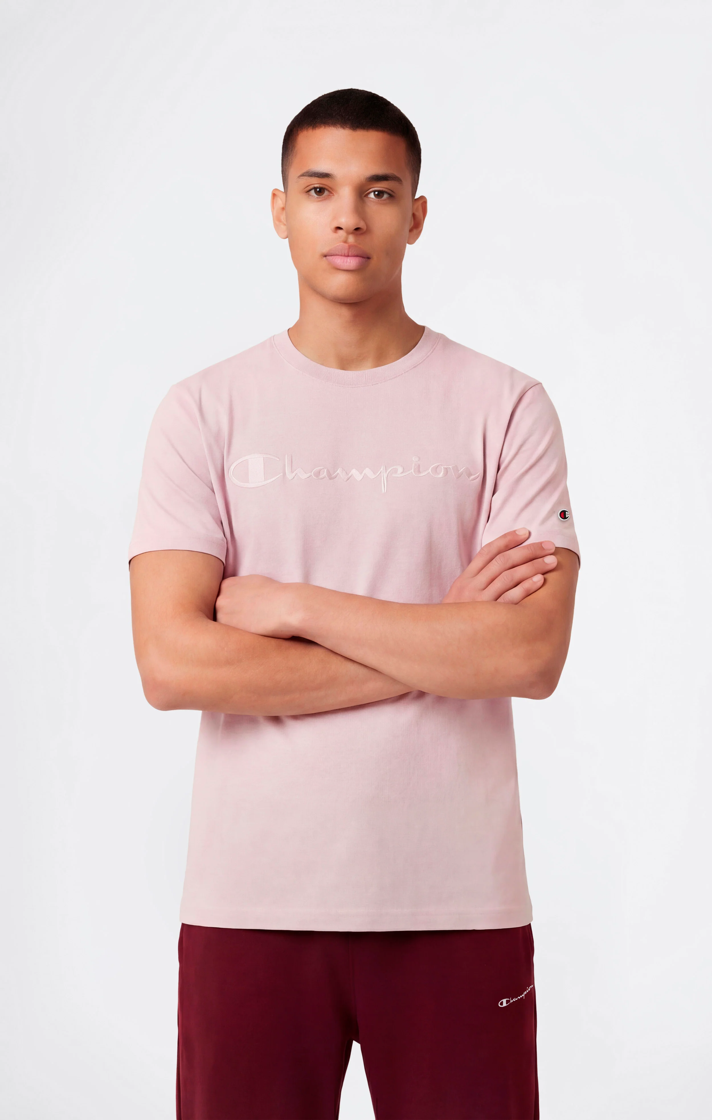 Men’s T-Shirt with Big Embroidery Logo Icons