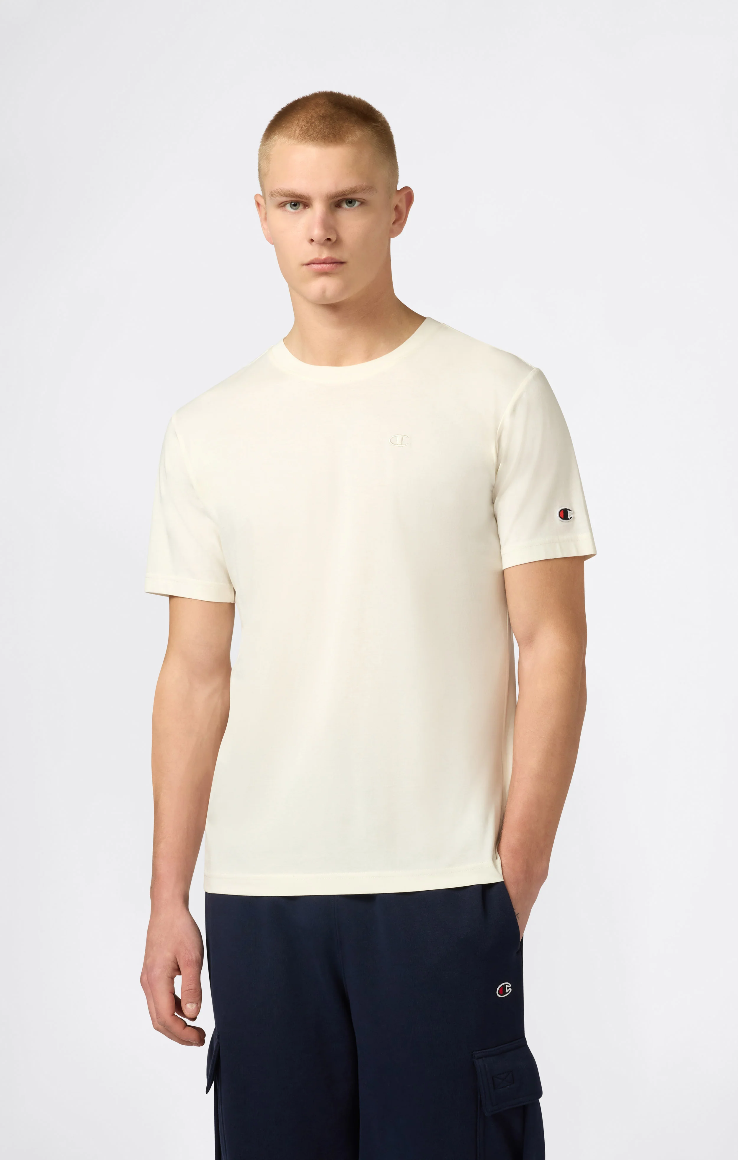 Men’s T-Shirt with Small C Embroidery Logo Icons