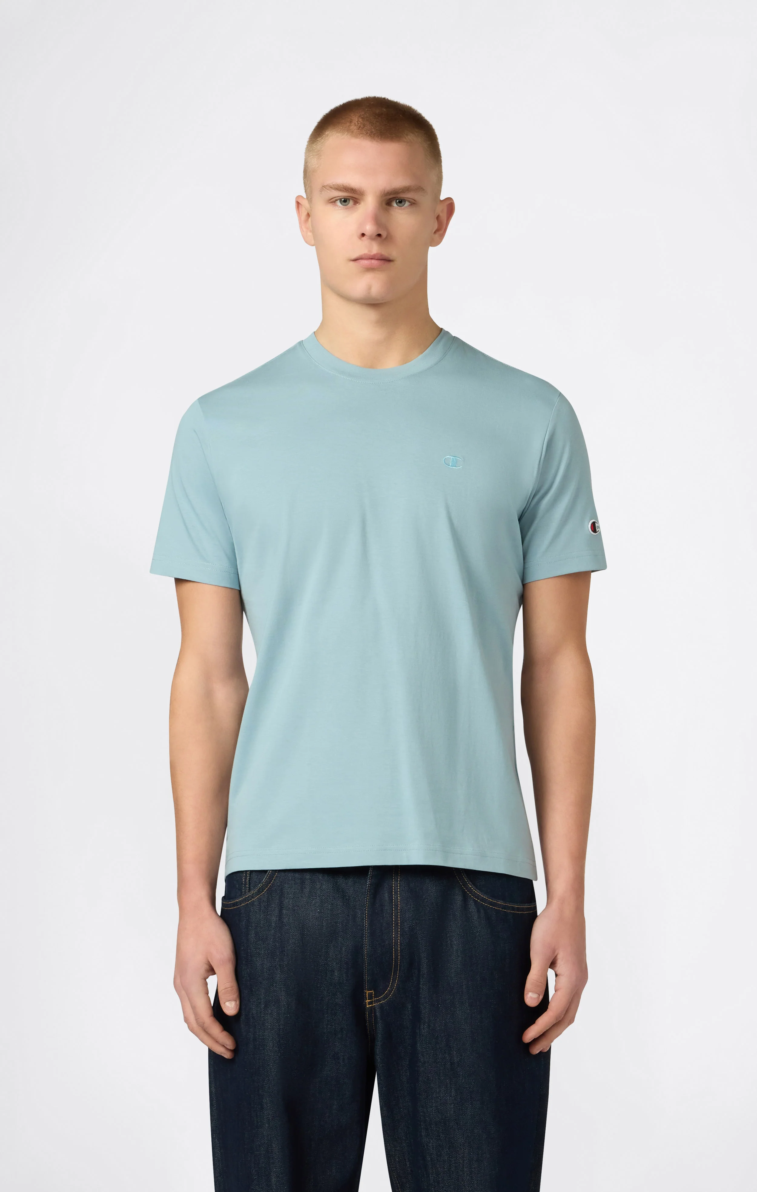 Men’s T-Shirt with Small C Embroidery Logo Icons