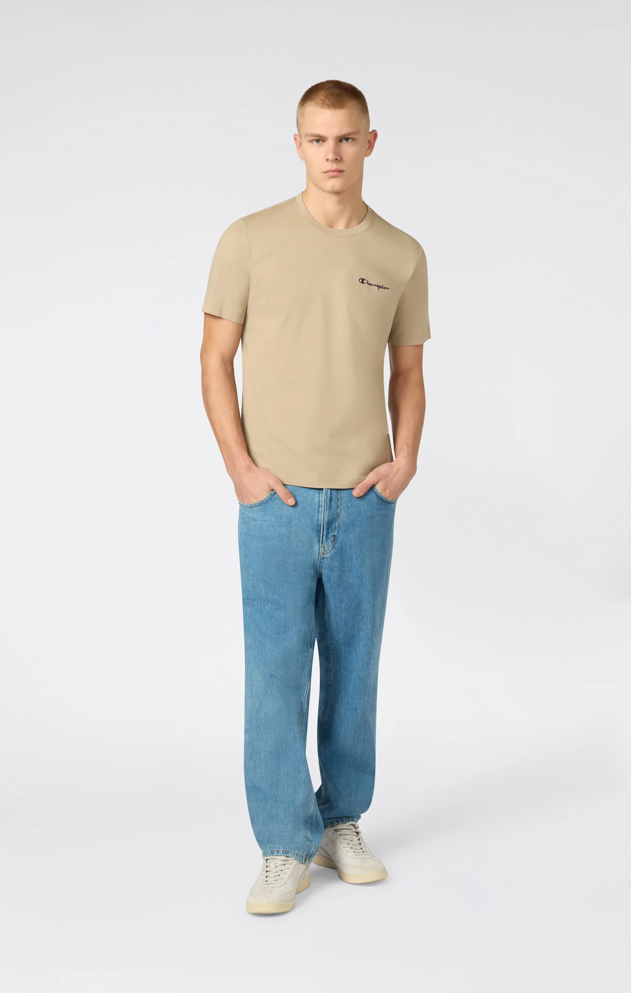 Men’s T-Shirt with Small Embroidered Logo Icons - Image 2