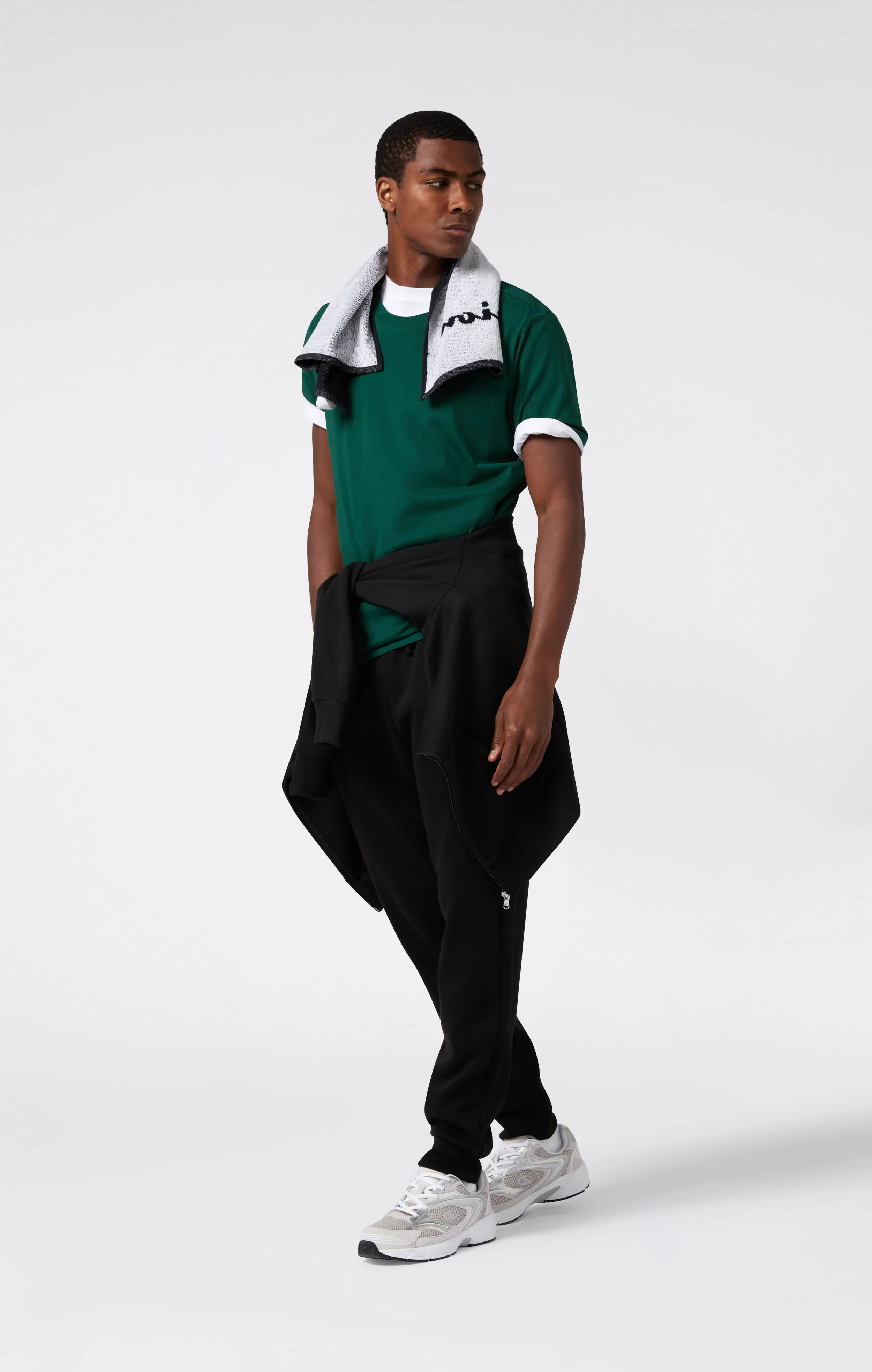 Men’s T-Shirt with Small Embroidered Logo Icons - Image 2