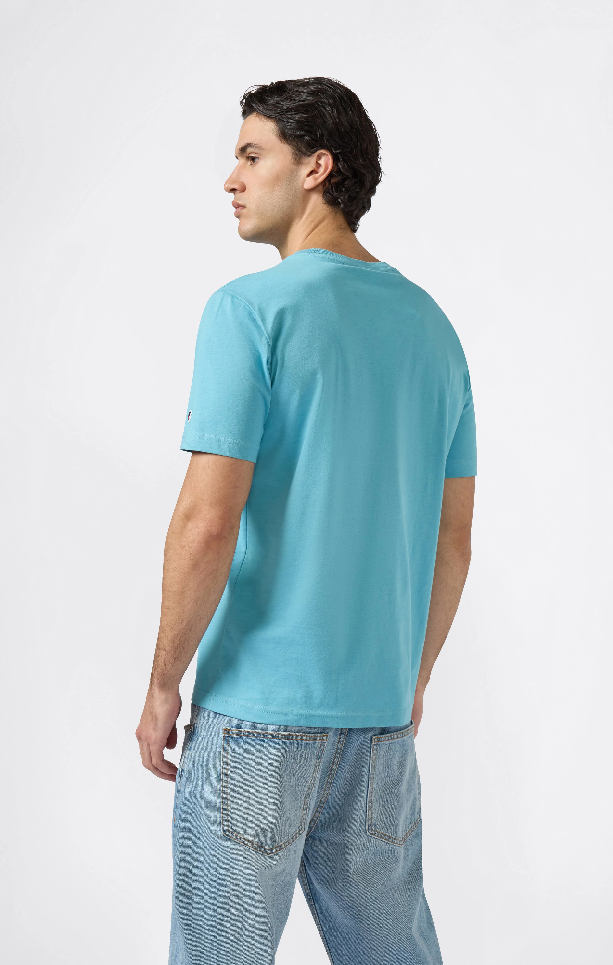 Men’s T-Shirt with Small Embroidered Logo Icons - Image 3