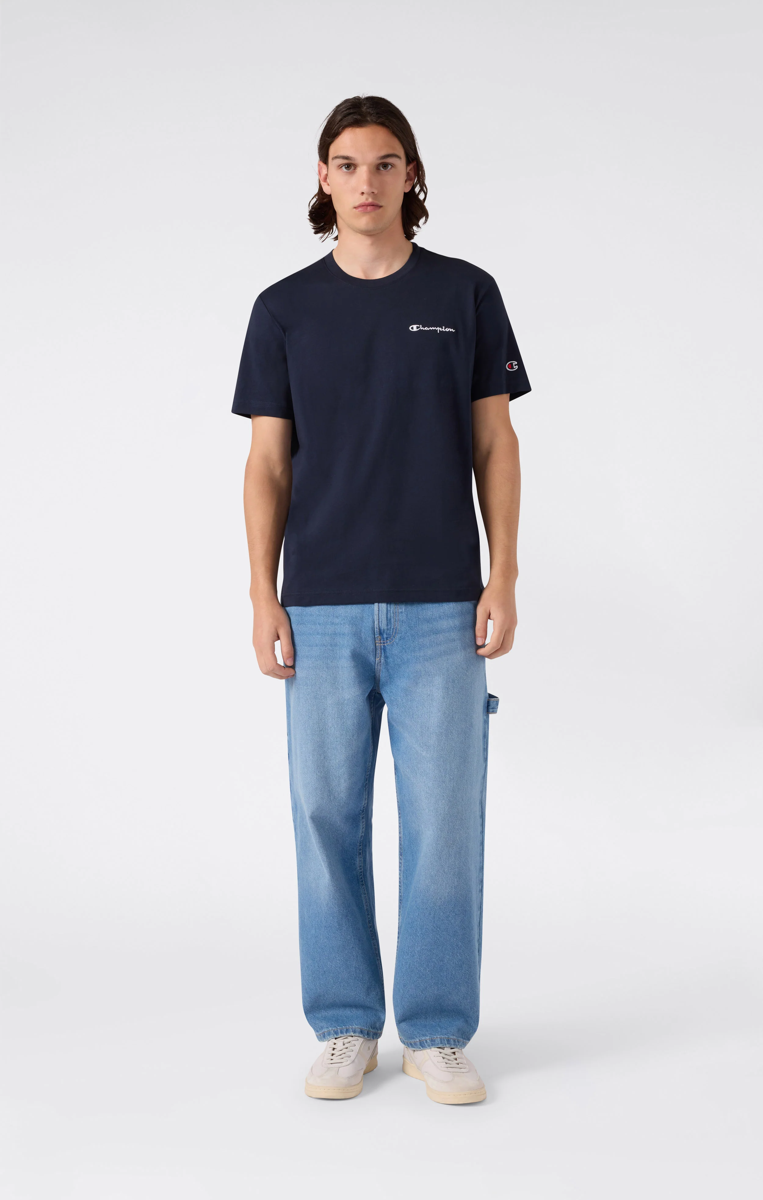 Men’s T-Shirt with Small Embroidered Logo Icons - Image 2