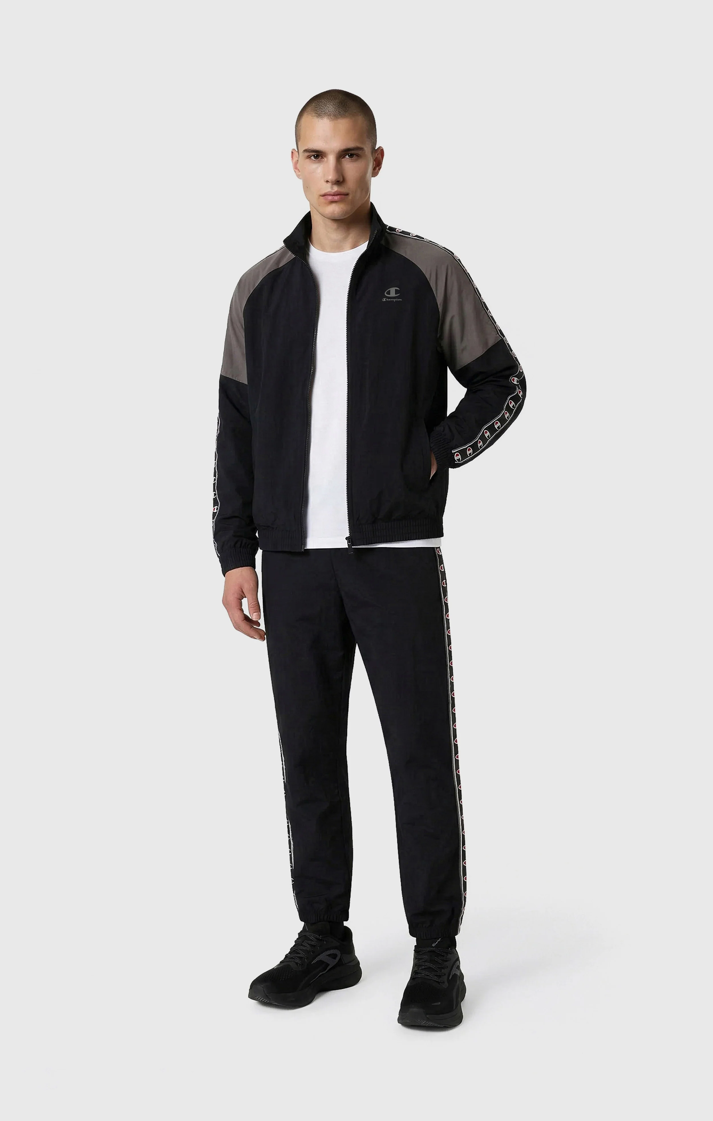 Men’s Track Top with Full Zip and Tape Logo - Image 2