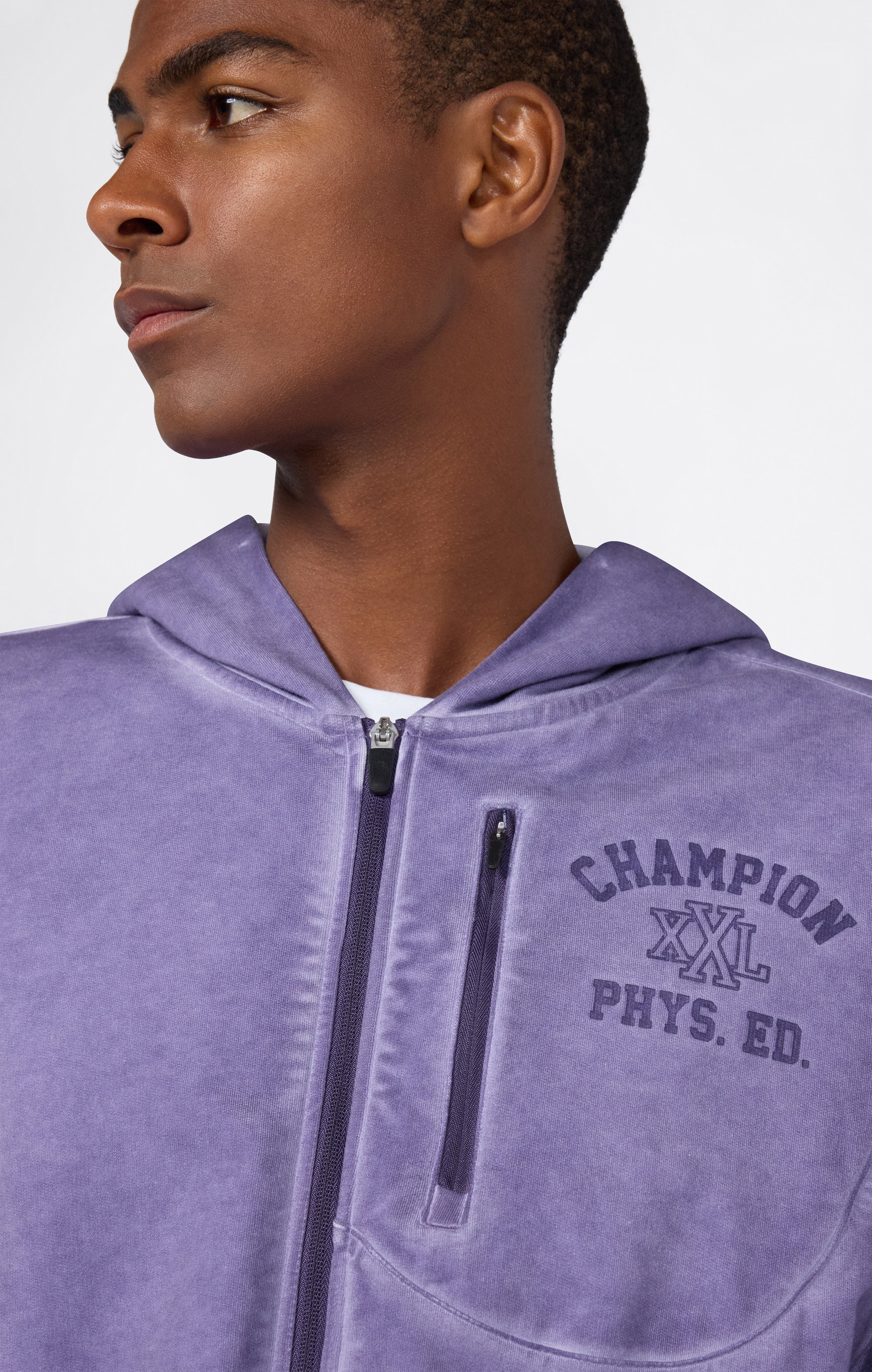 Men’s Washed Full Zip & Chest Zip Pocket Hoodie - Image 4