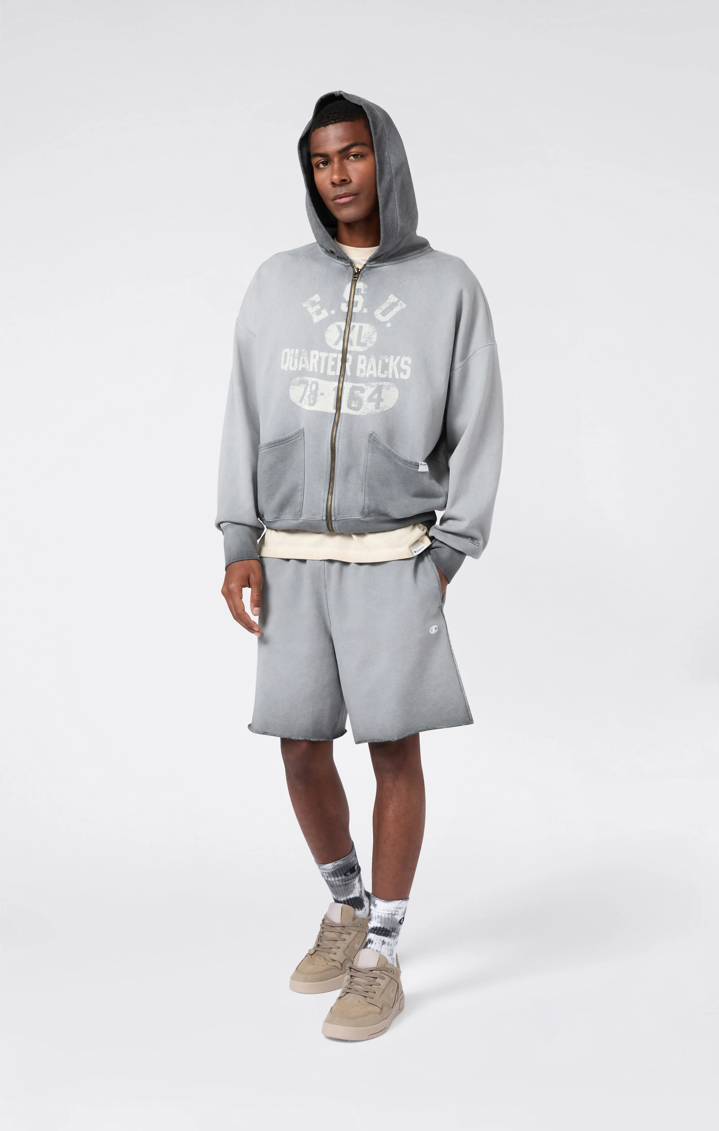 Men’s Washed Full Zip Hoodie Loose Fit Time Capsule - Image 2