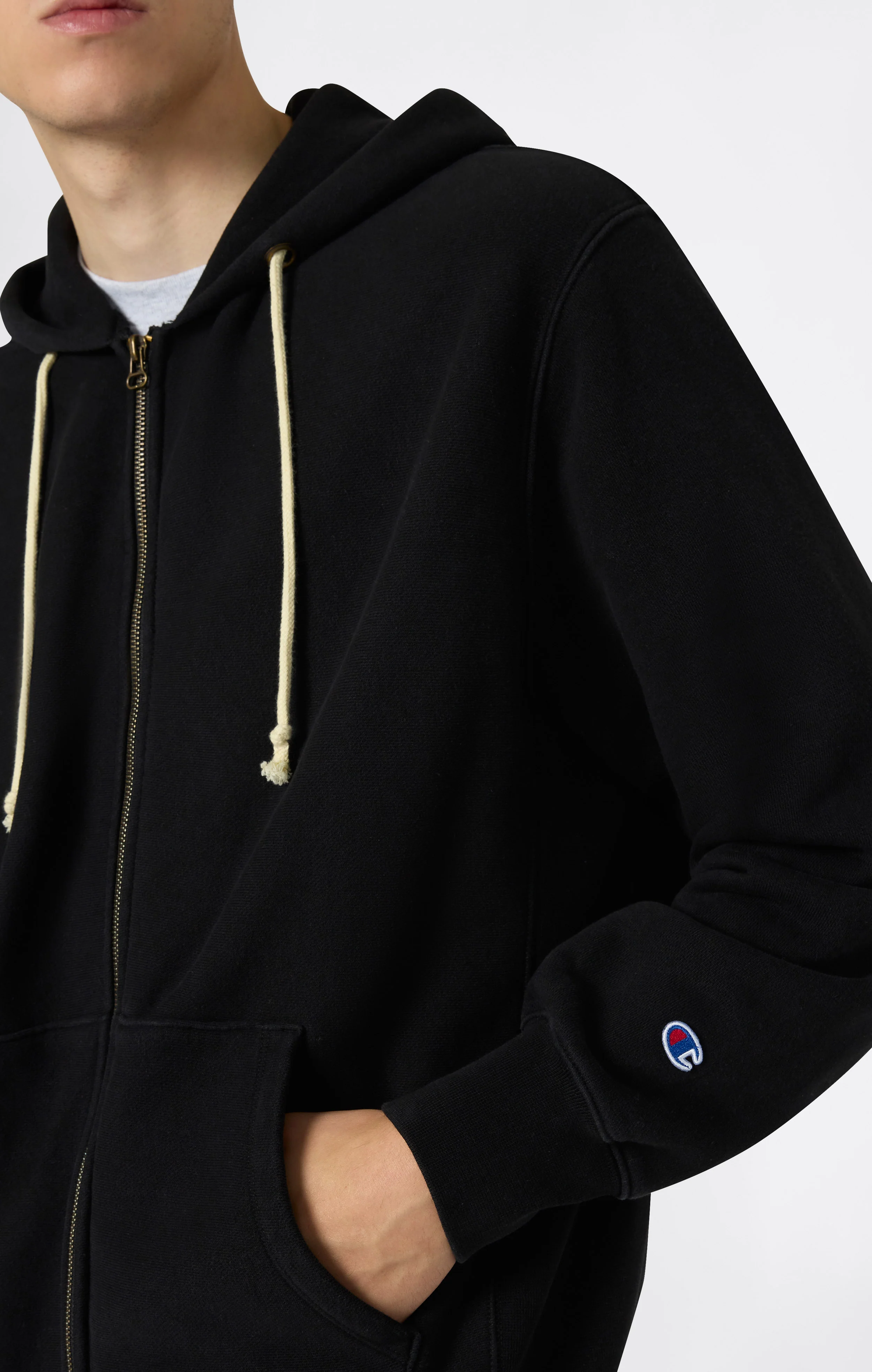 Men's Fleece Full Zip Hoodie Reverse Weave - Image 3