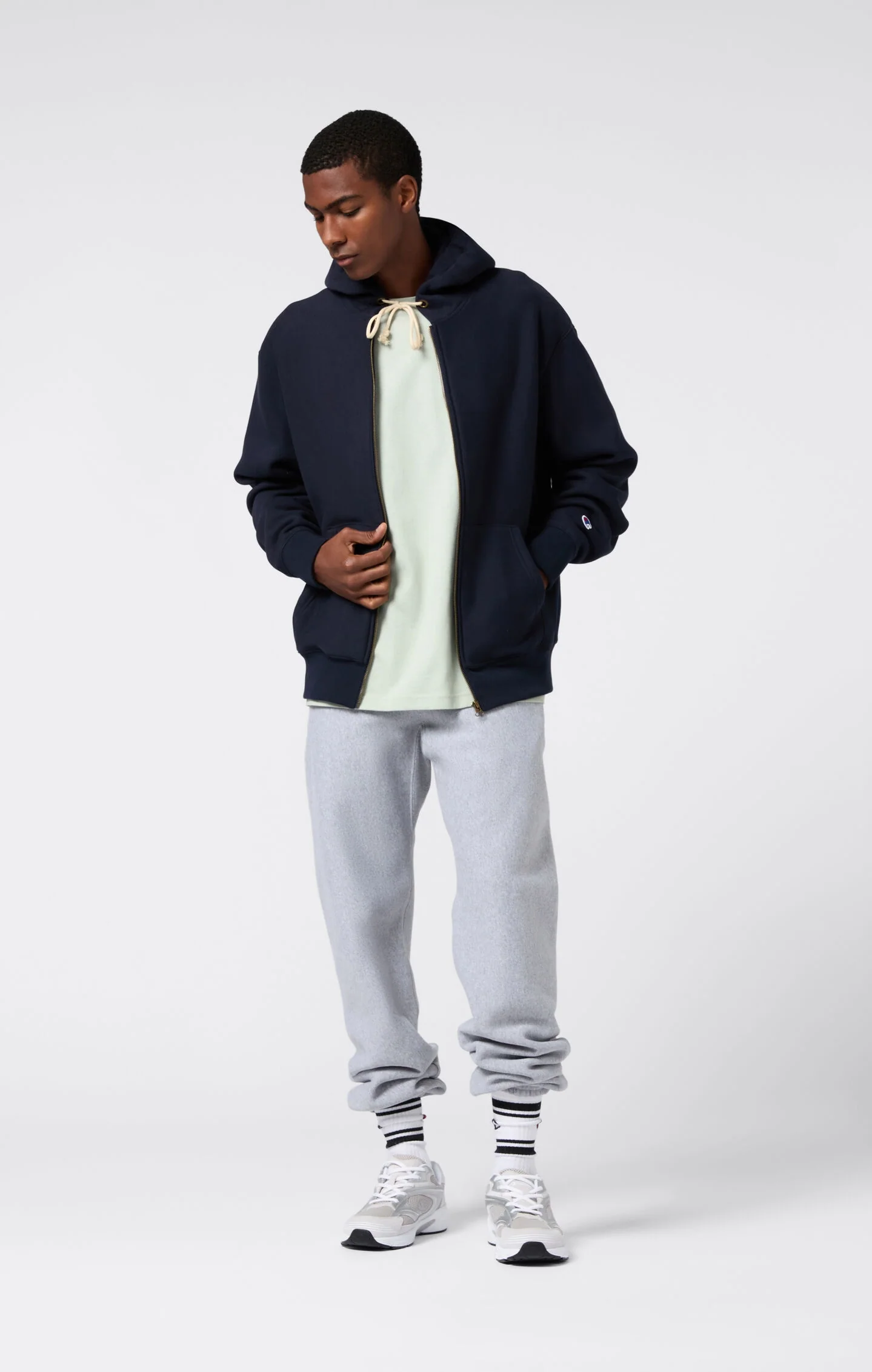 Reverse Weave Men's Fleece Zip Up Hoodie - Image 3