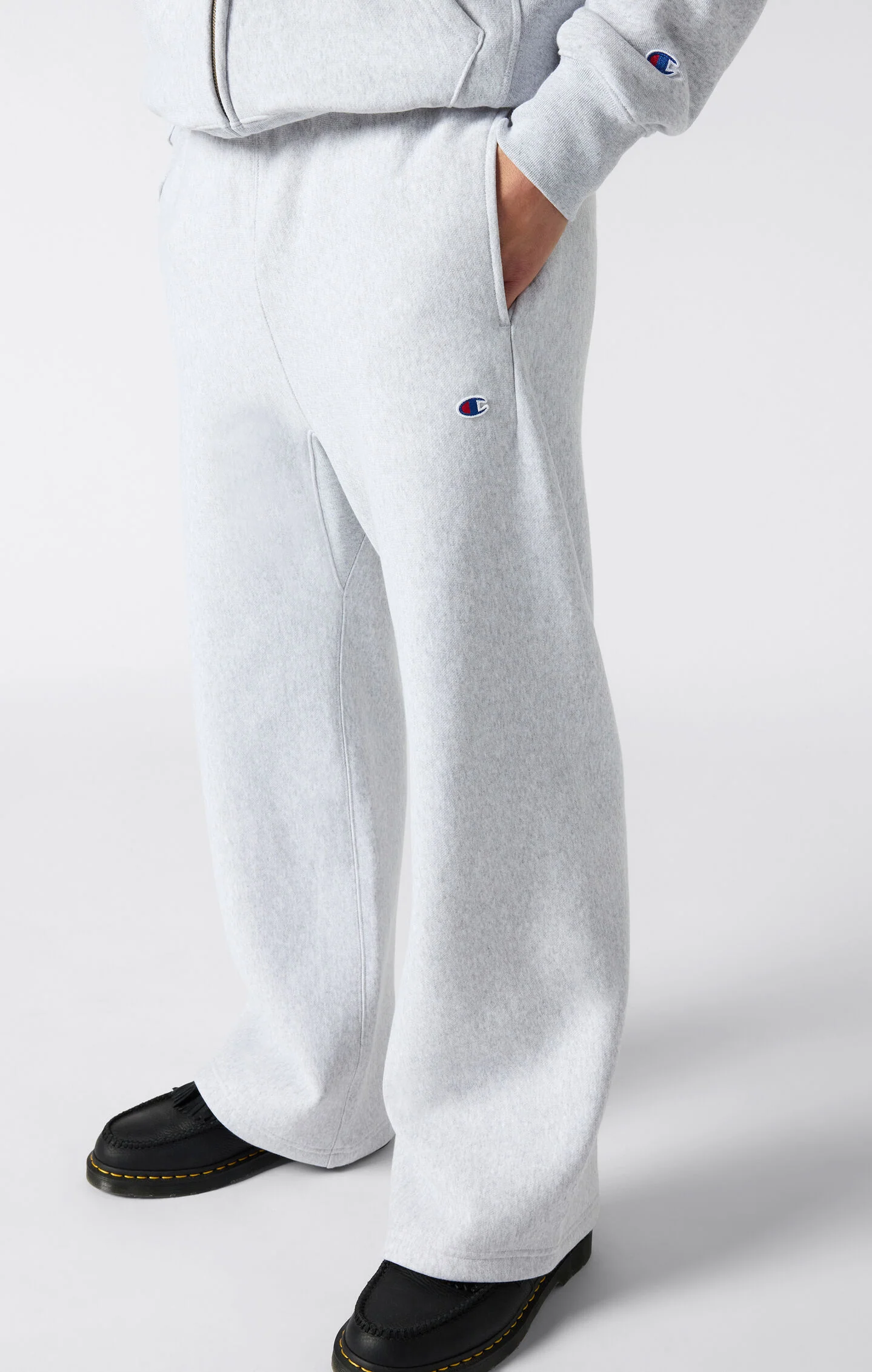 Men’s Heavyweight Wide-Leg Fleece Jogger Pants Reverse Weave - Image 4