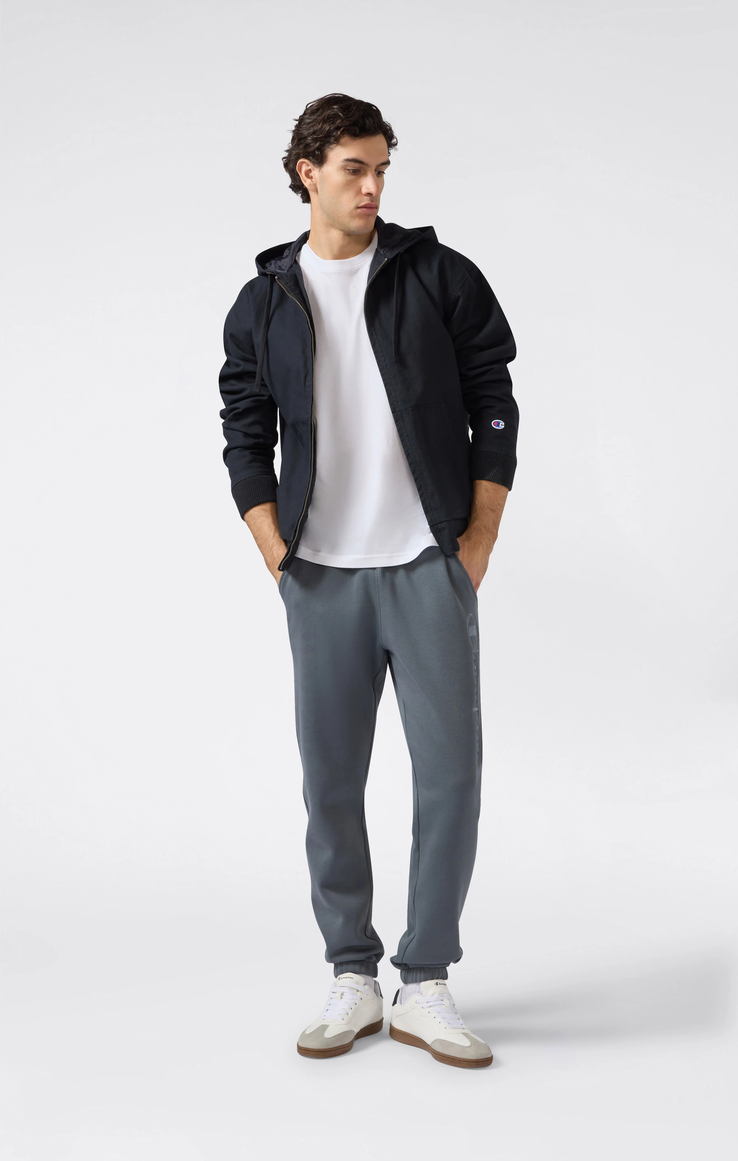 Men’s Elastic Cuff Slim Fit Fleece Joggers Icons - Image 2