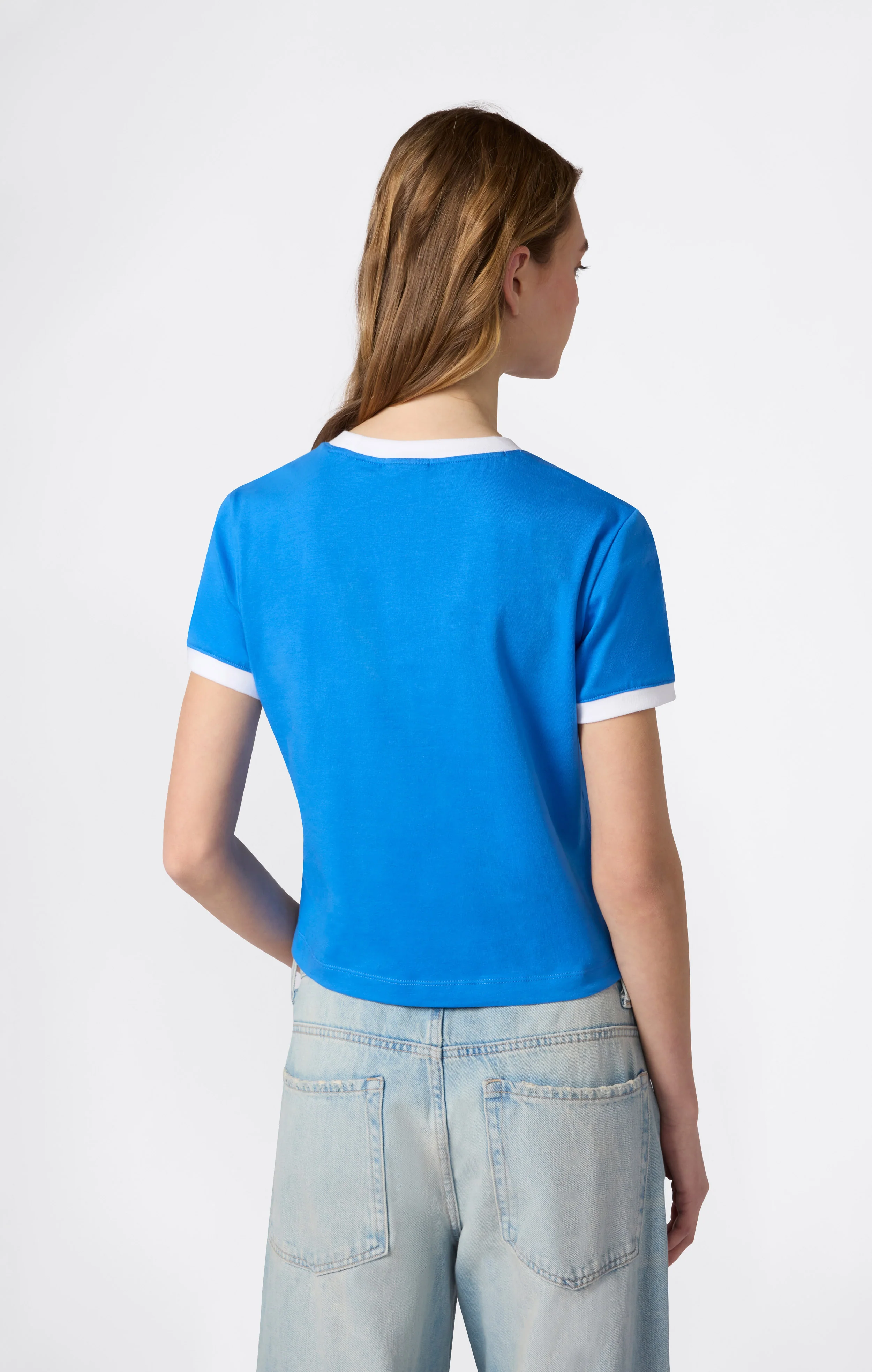 Women’s Crewneck T-Shirt with Contrast Logo - Image 3