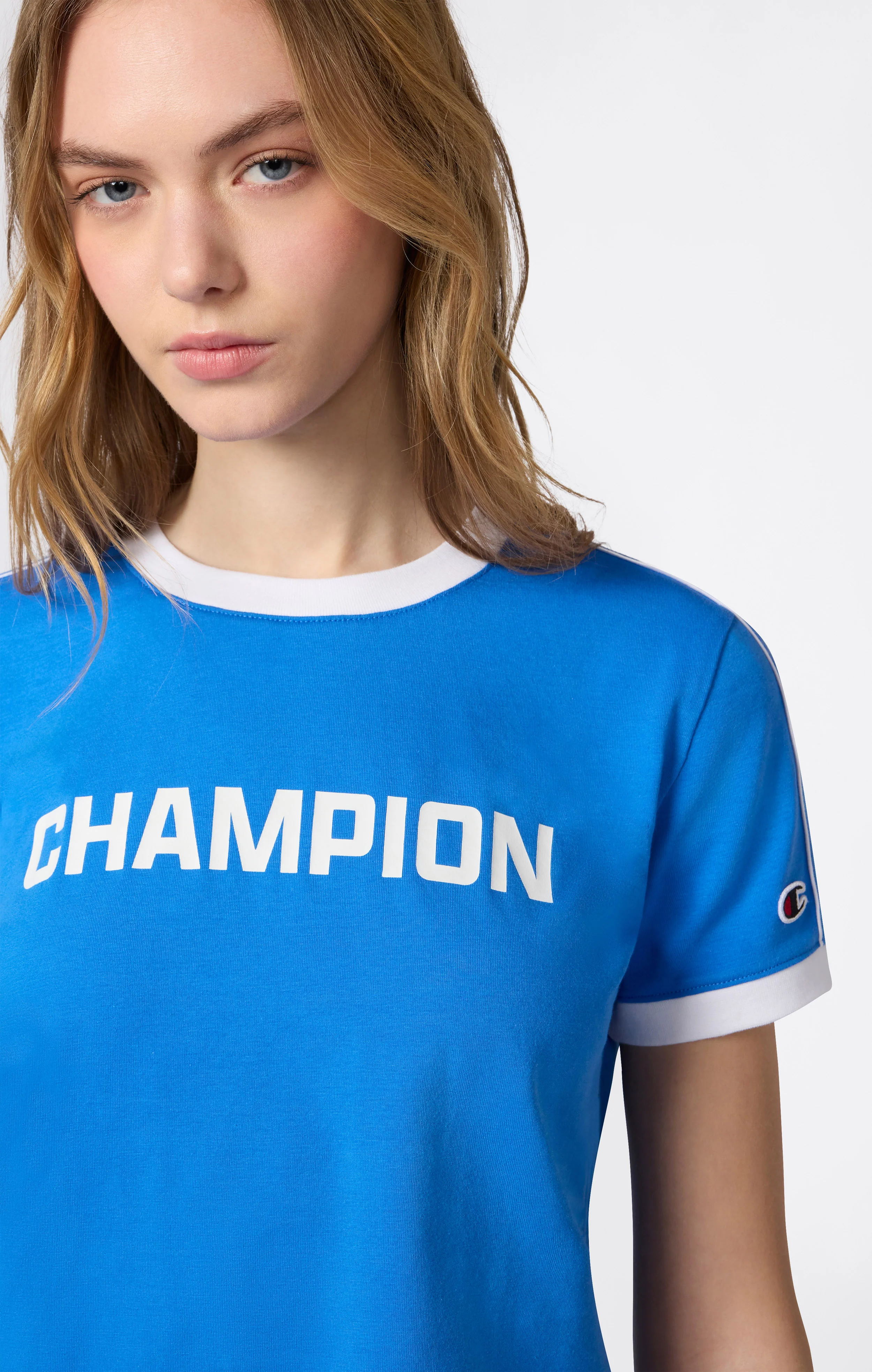 Women’s Crewneck T-Shirt with Contrast Logo - Image 4