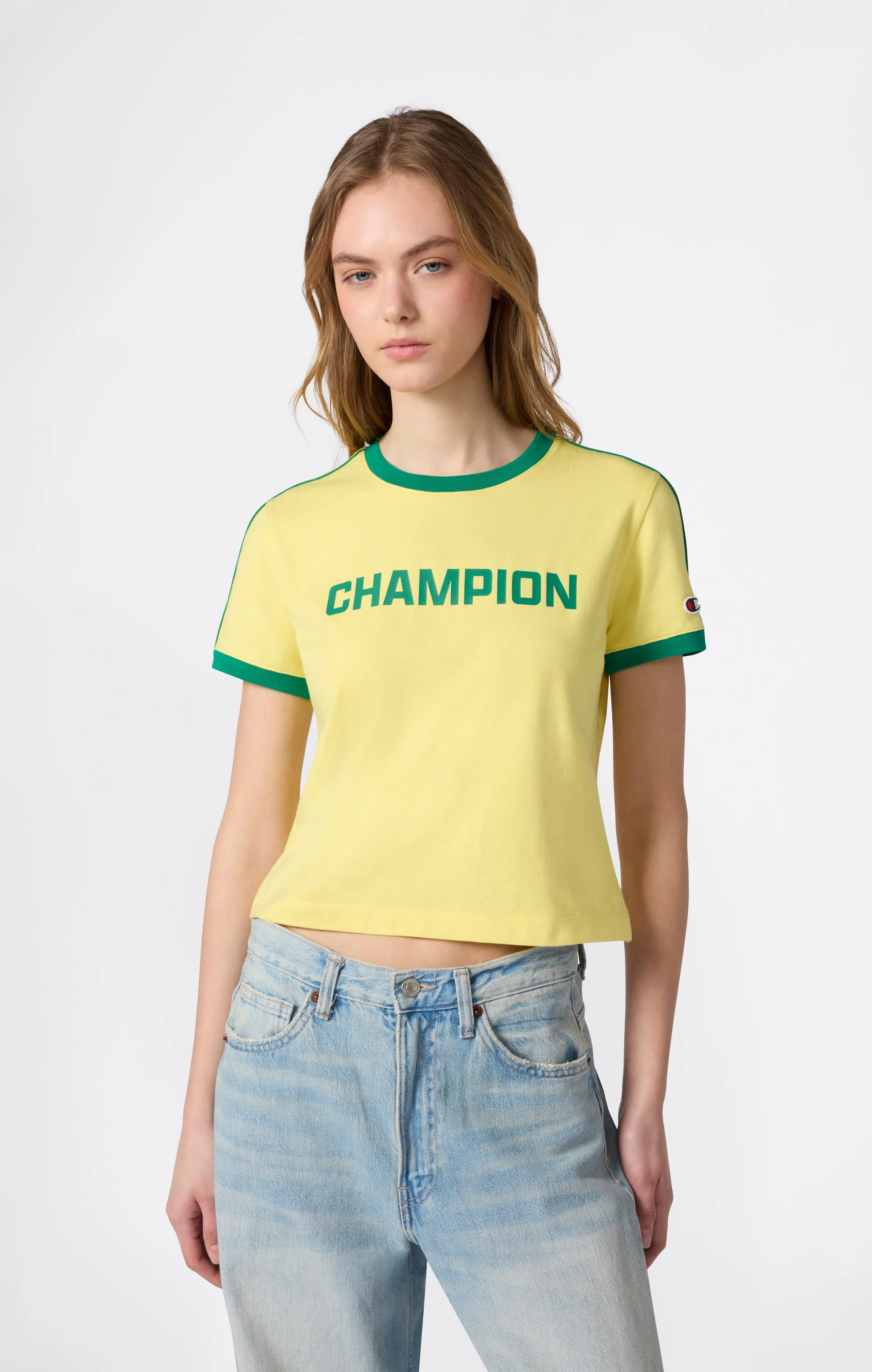 Women’s Crewneck T-Shirt with Contrast Logo