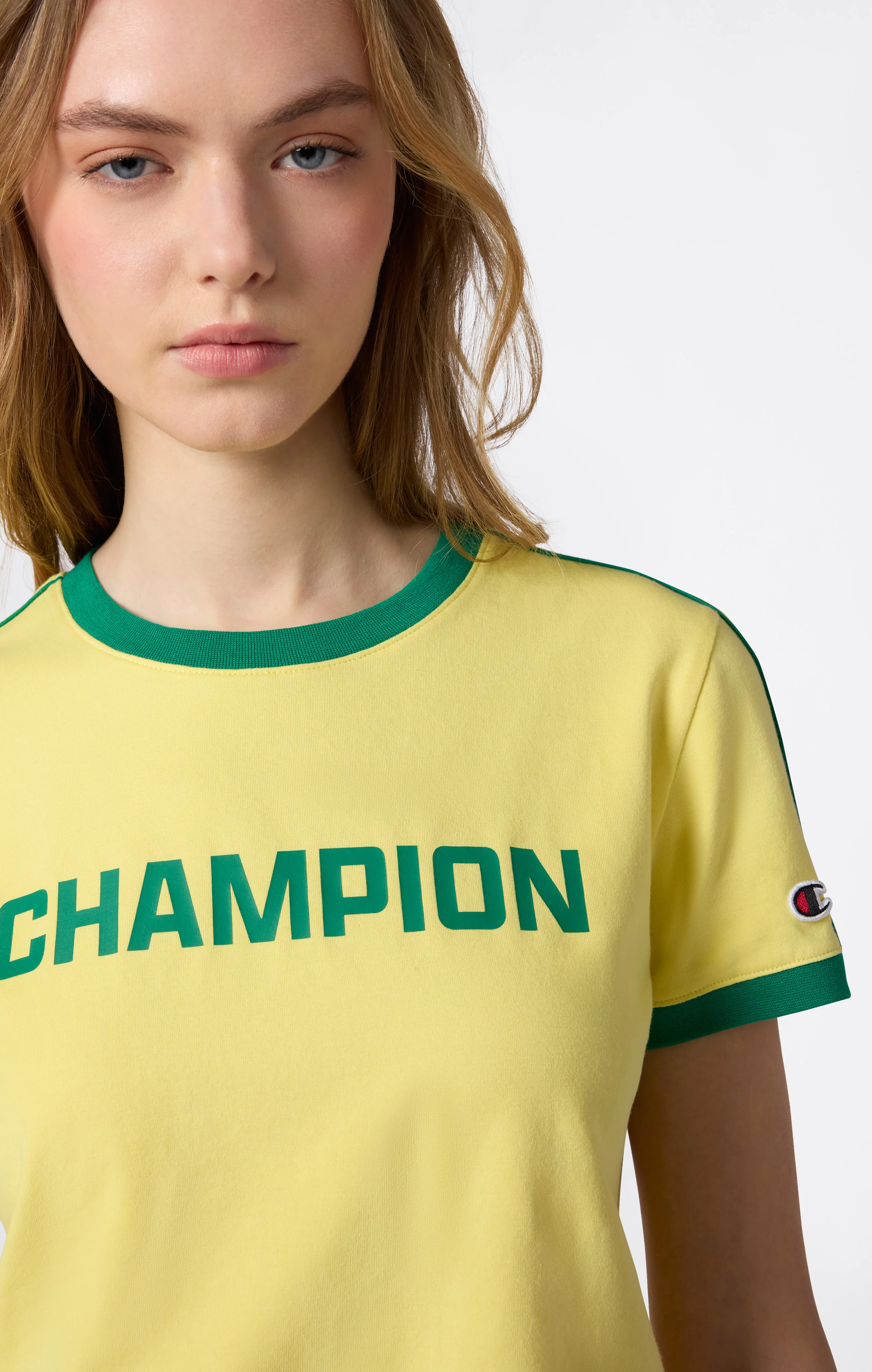 Women’s Crewneck T-Shirt with Contrast Logo - Image 4