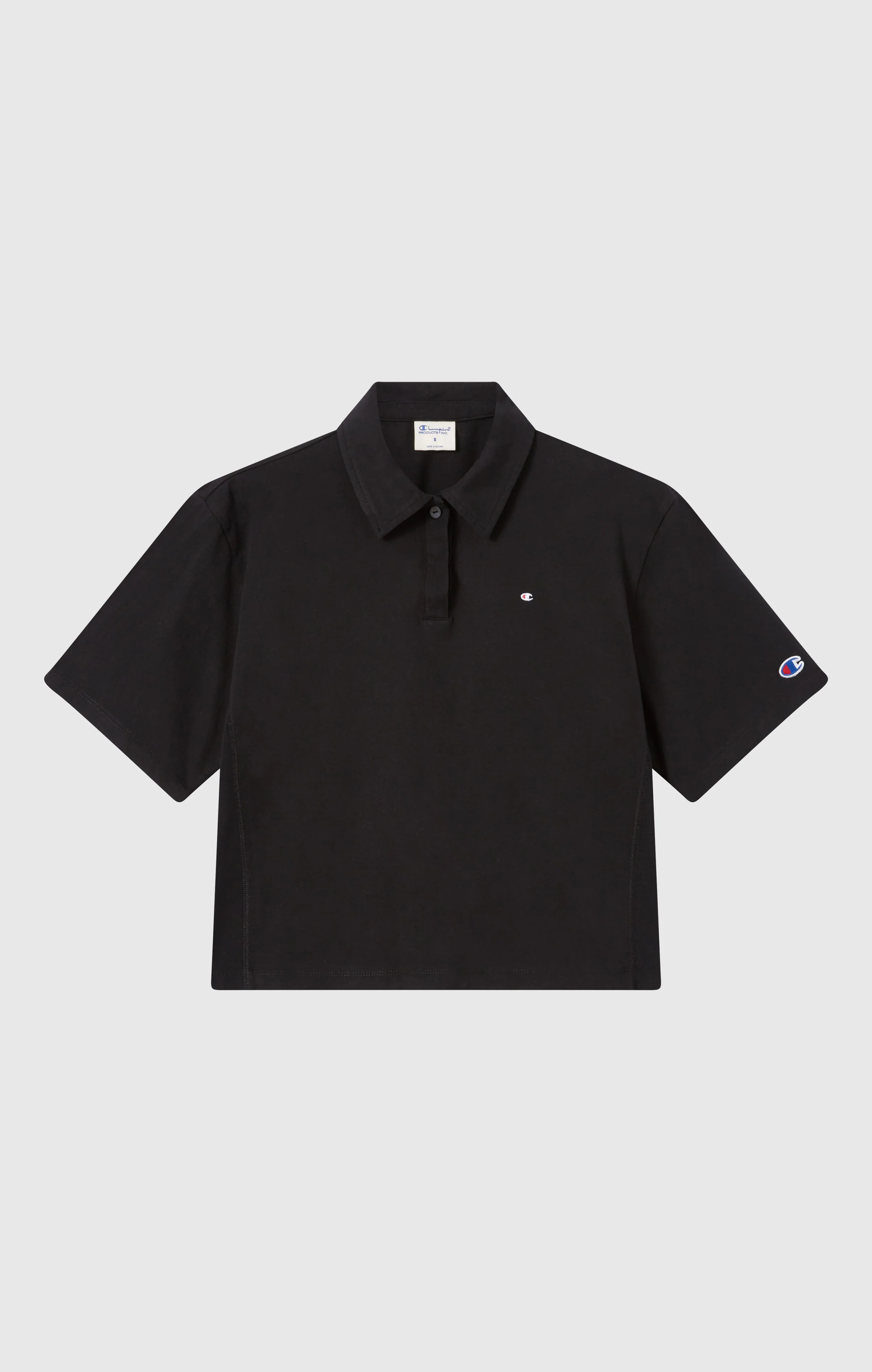 Women’s Cropped Cotton Jersey Polo Shirt - Image 5