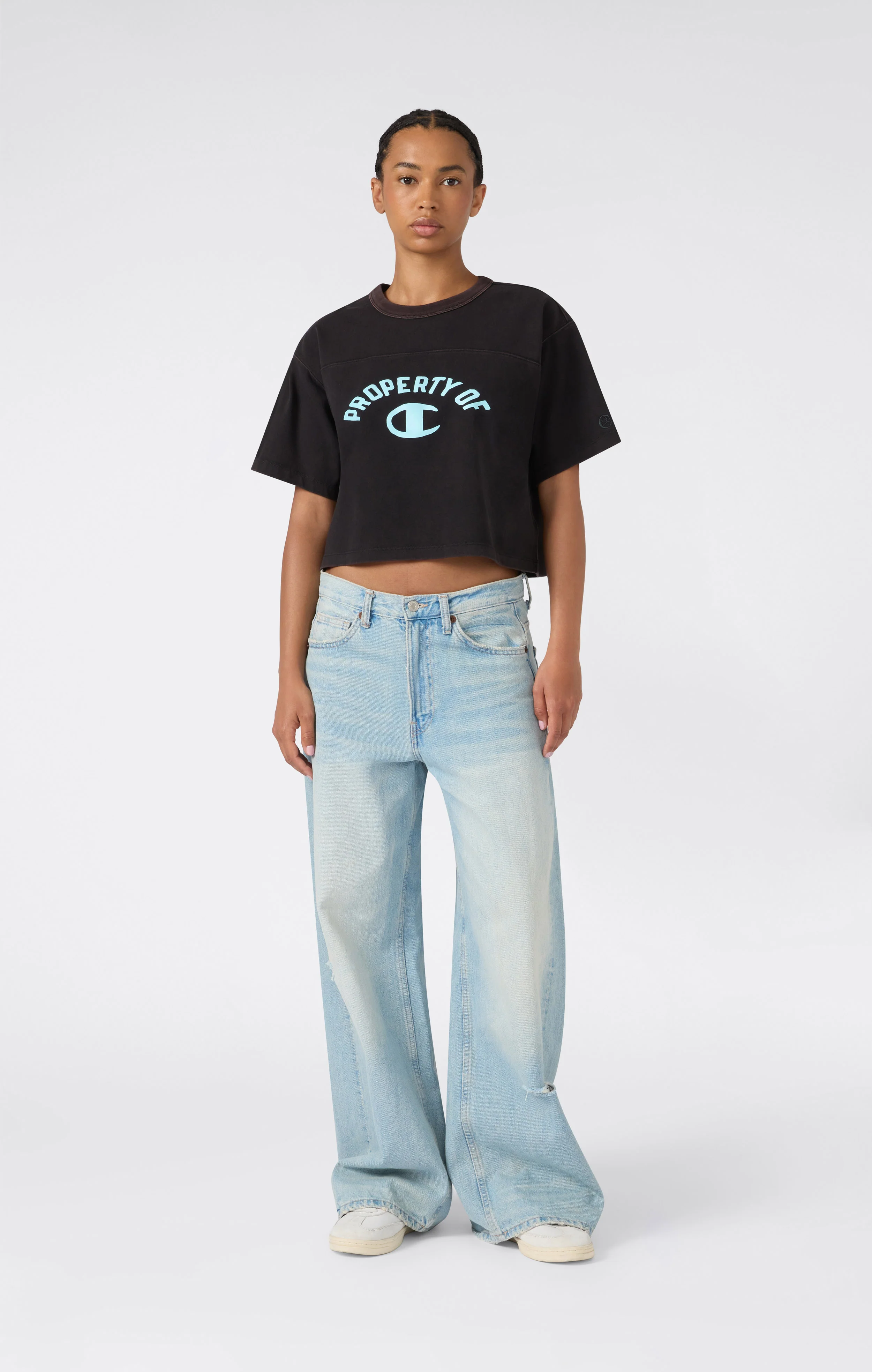 Women’s Cropped Crewneck T-Shirt Time Capsule - Image 2