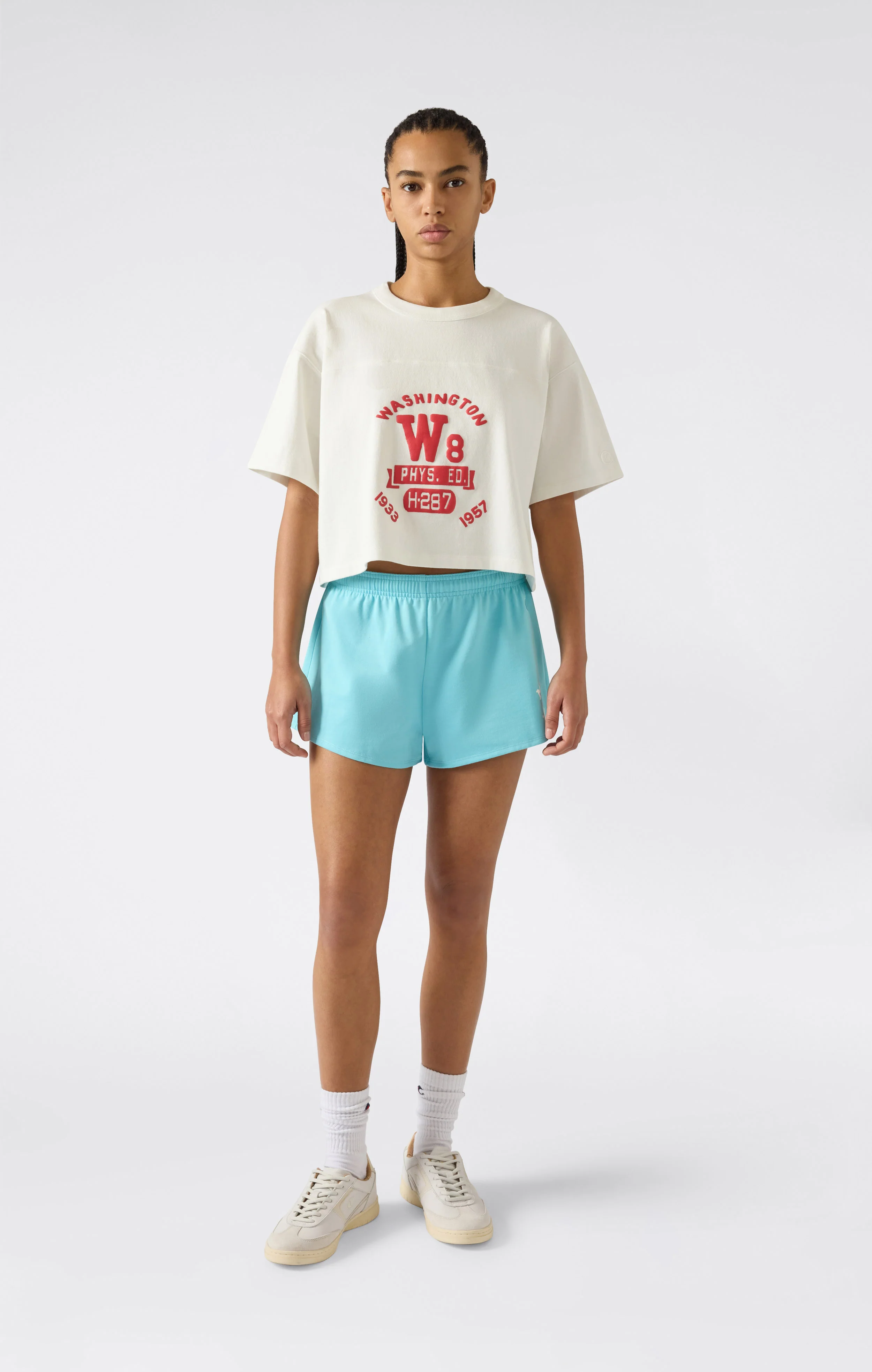 Women’s Cropped Crewneck T-Shirt Time Capsule - Image 4