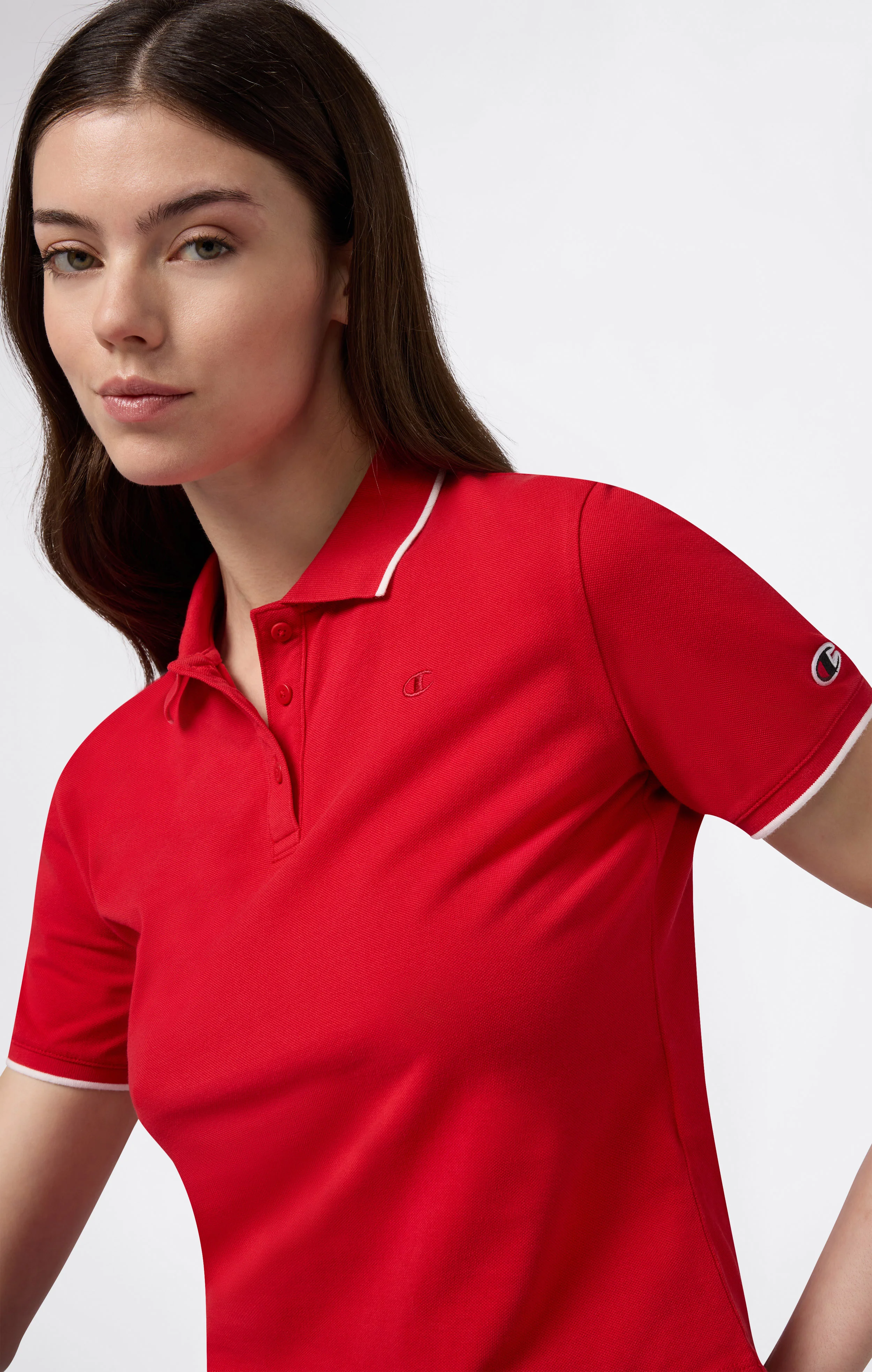 Women’s Cropped Polo Shirt - Image 3