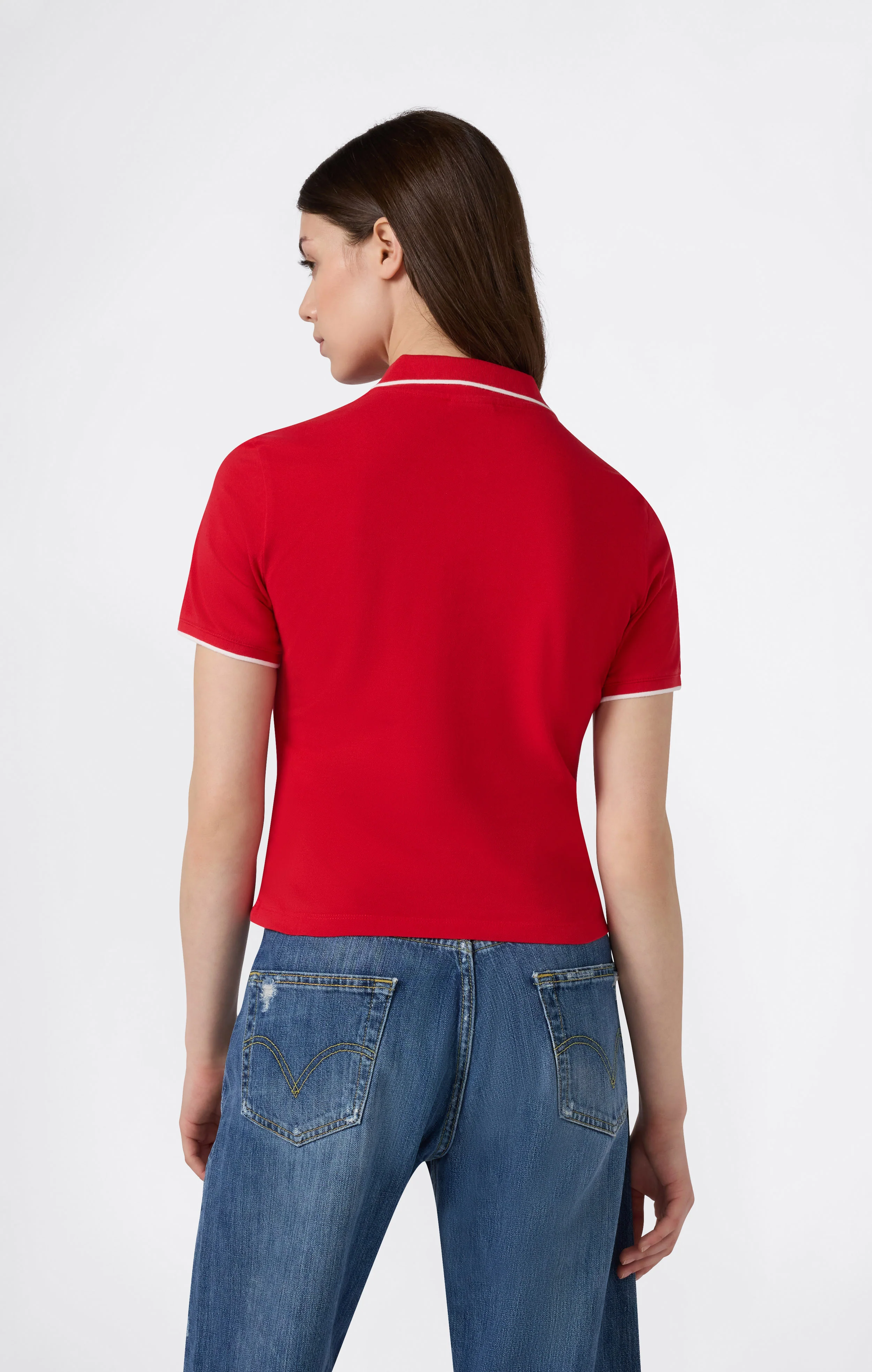 Women’s Cropped Polo Shirt - Image 4