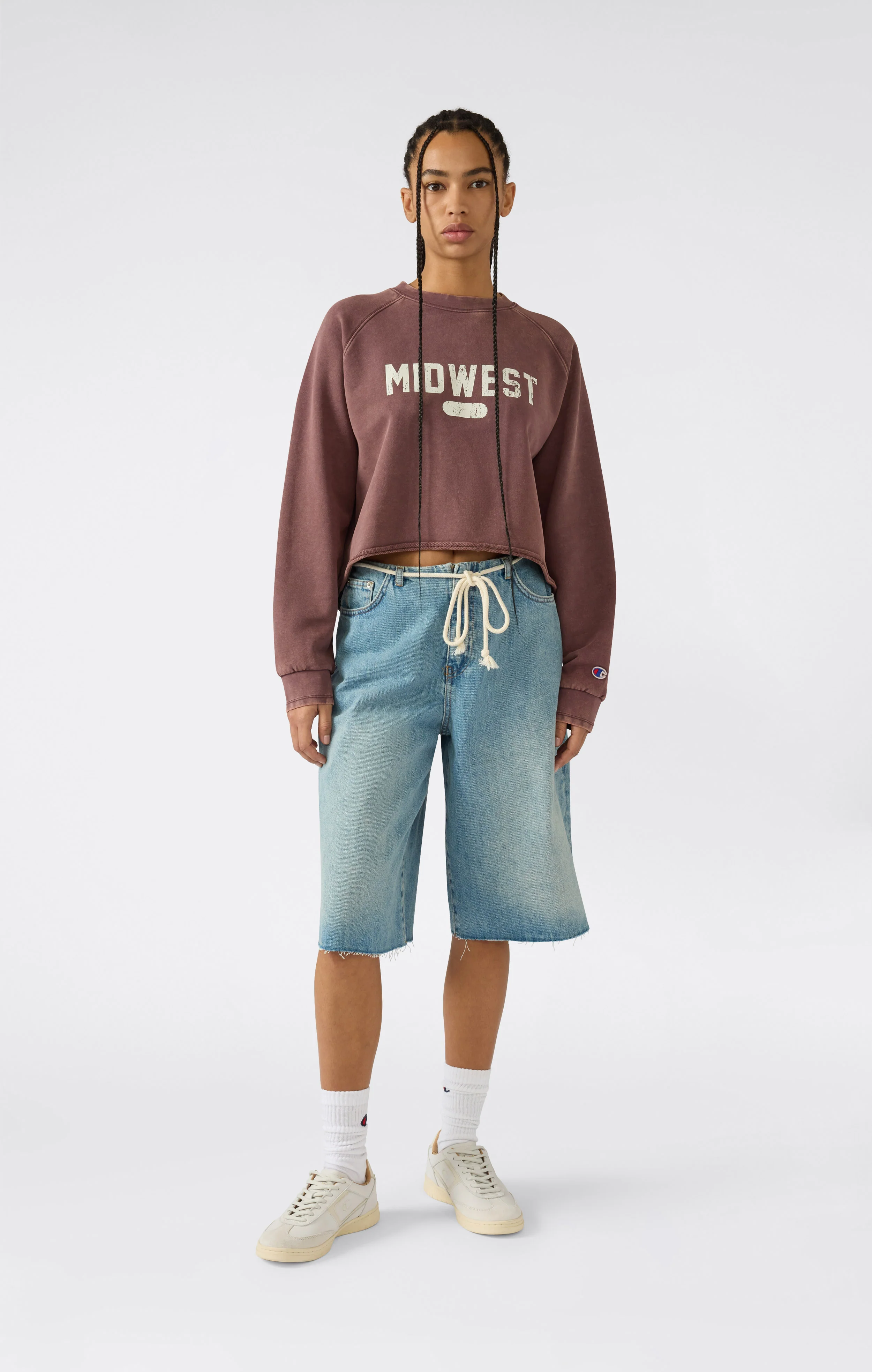 Women’s East West Cropped Crewneck Sweatshirt - Image 4
