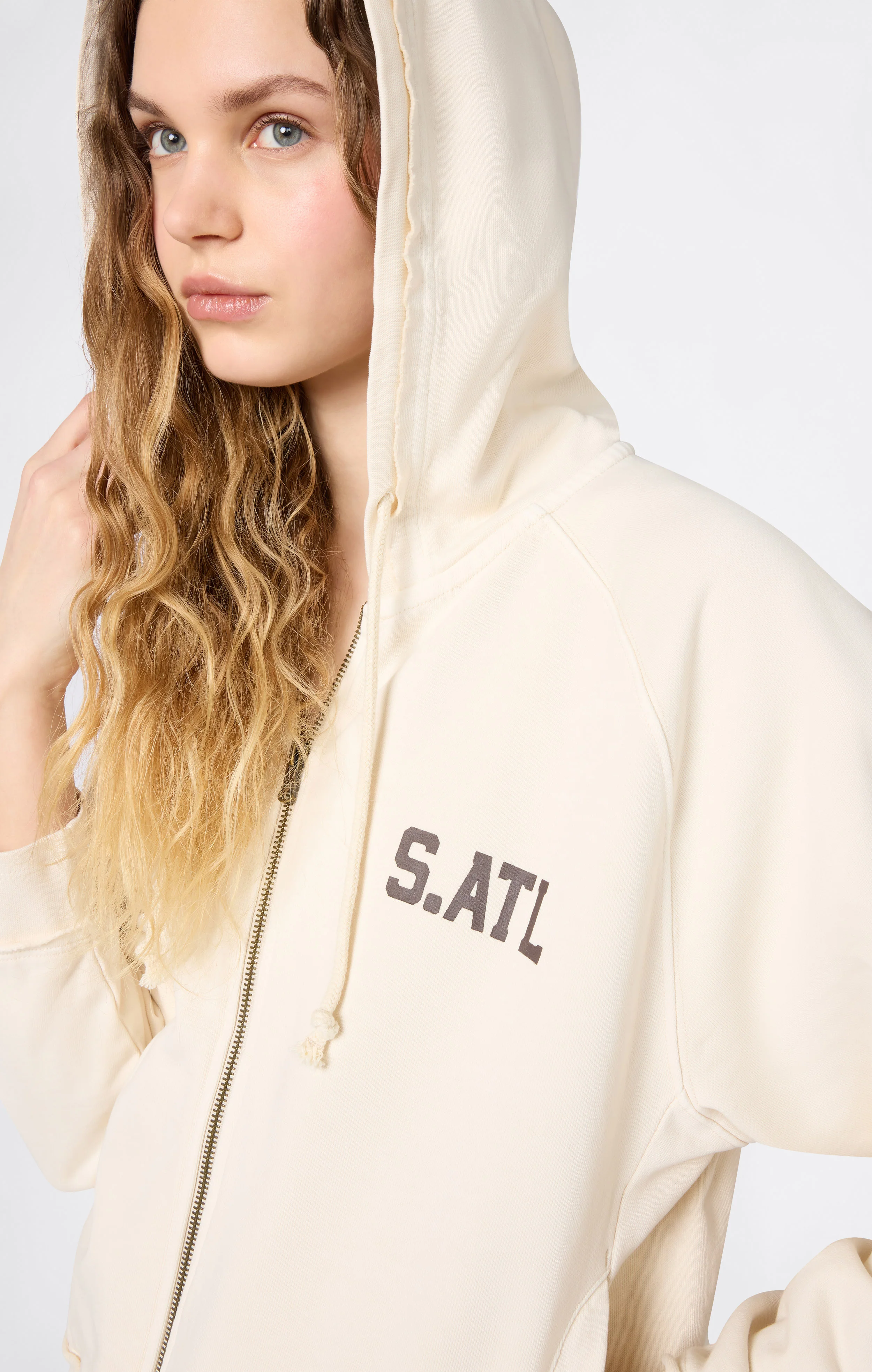 Women’s East West Hooded Full Zip Sweatshirt - Image 3
