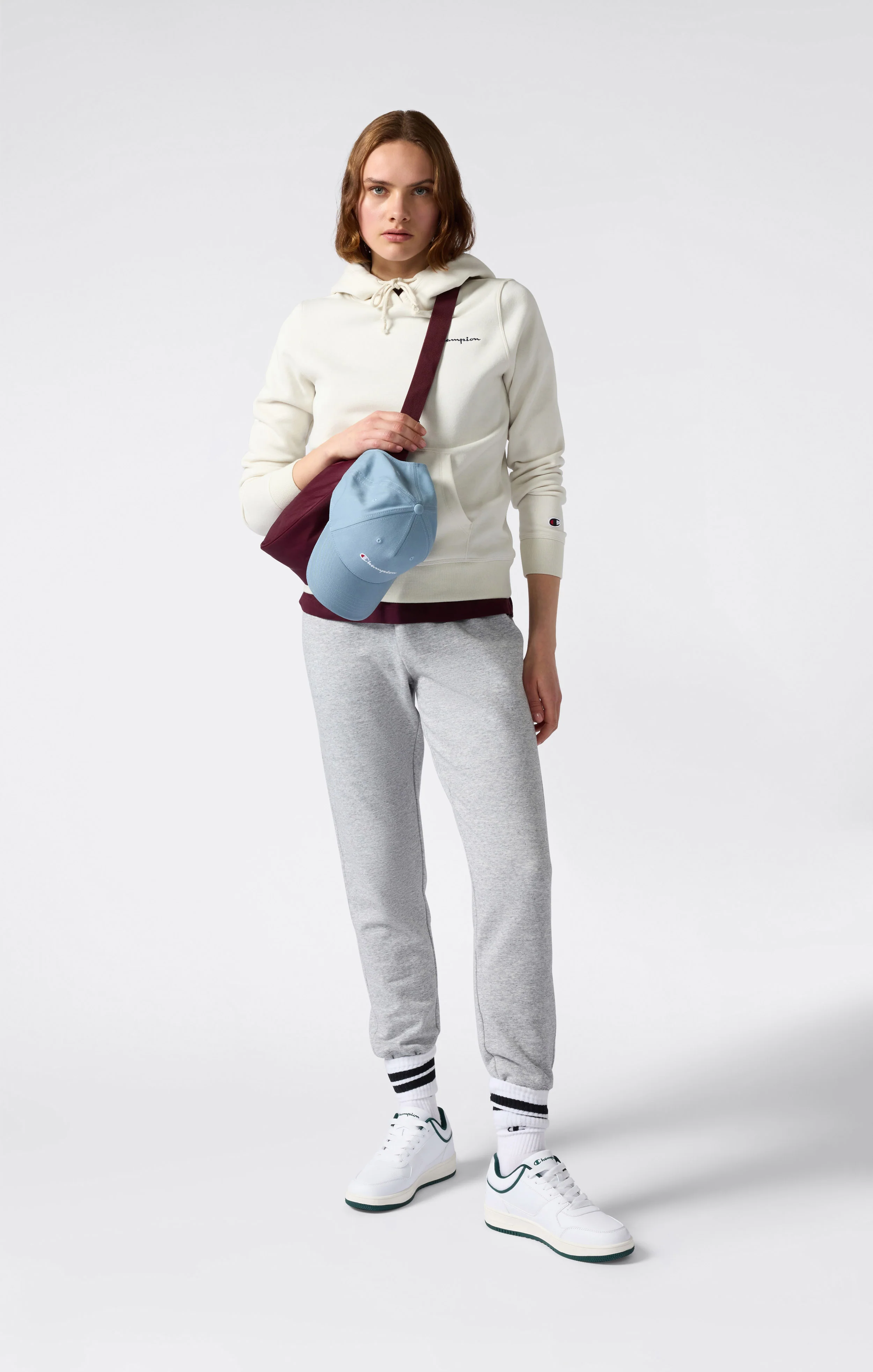 Women’s Fleece Hoodie with Small Embroidered Logo Icons - Image 3